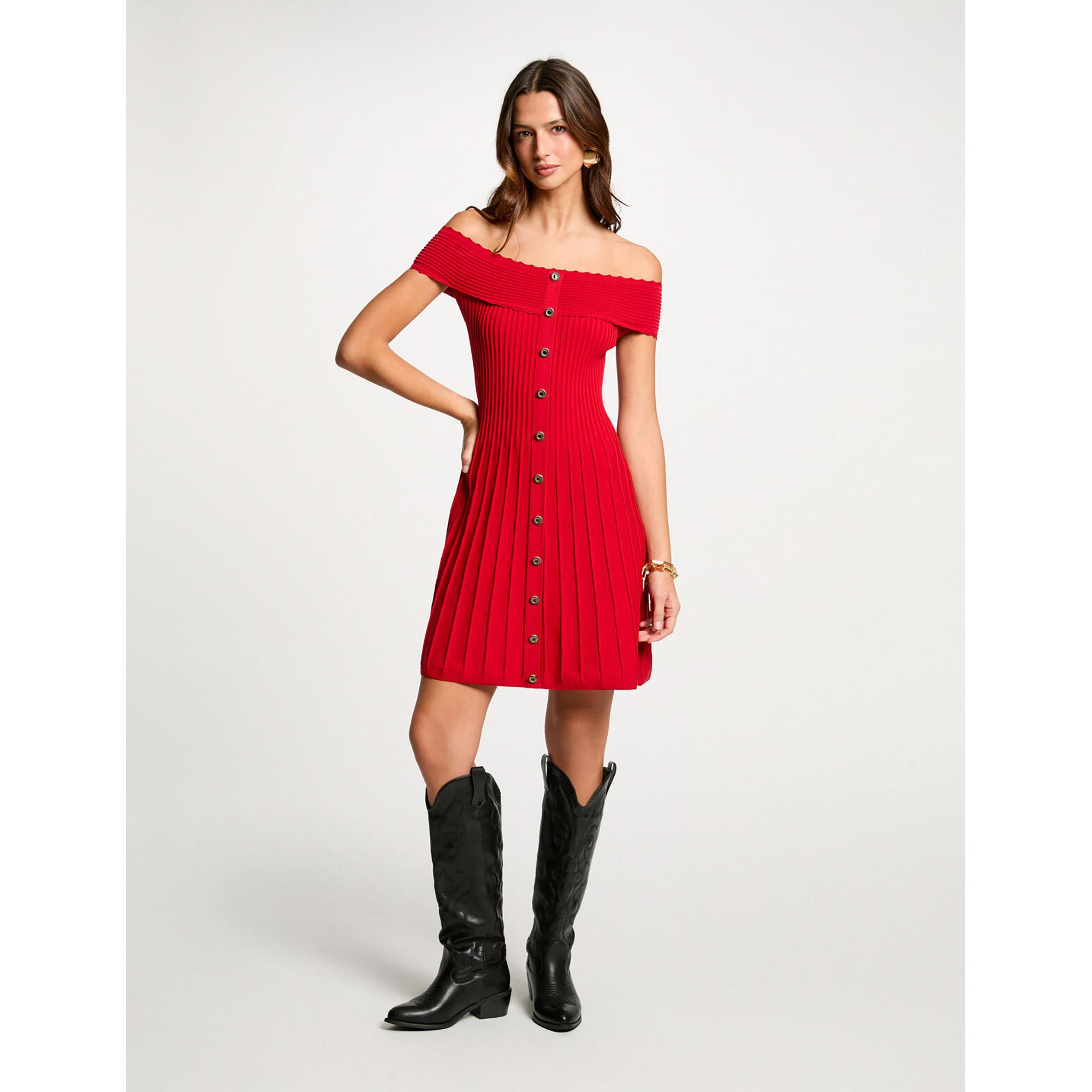 MORGAN Kurzes Rippstrick A-Linien Kleid