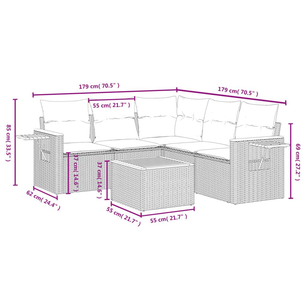VidaXL Garten sofagarnitur poly-rattan