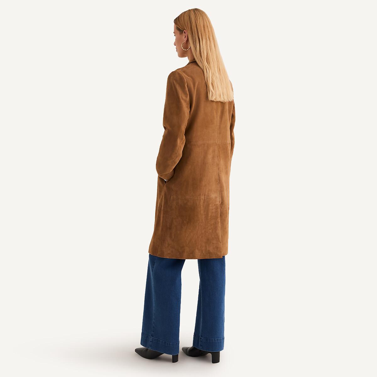 La Redoute Collections Geknöpfter Mantel aus Ziegenleder