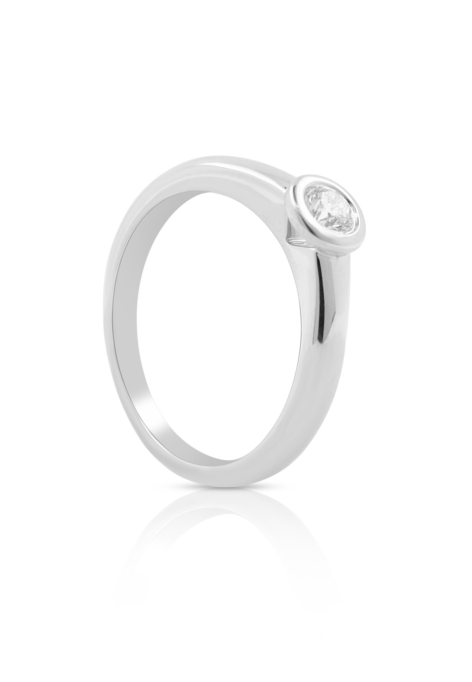 MUAU Schmuck Solitaire Ring Diamant 0.20ct. Weissgold 750