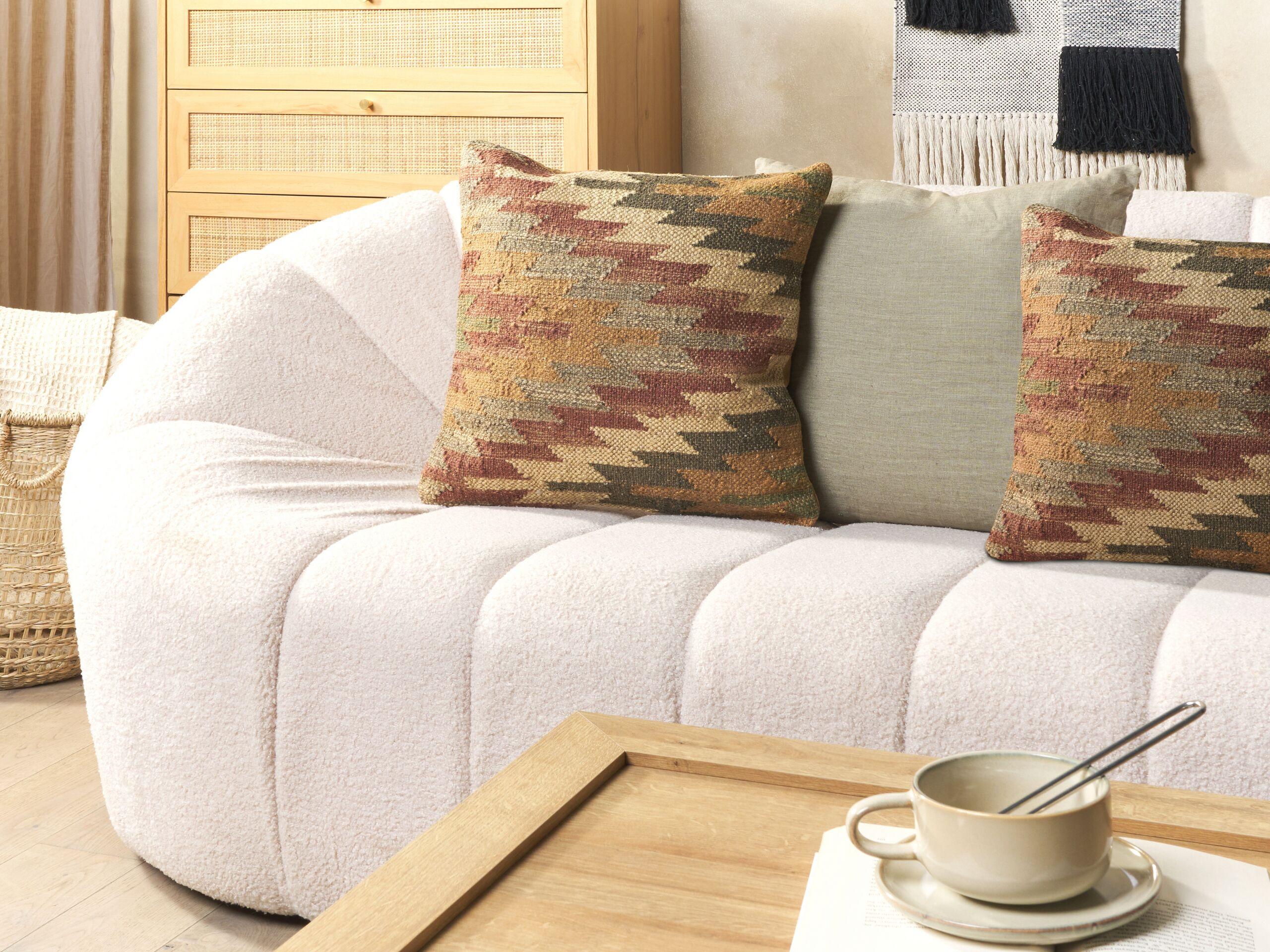 Beliani Dekokissen aus Jute Boho DEEPOR