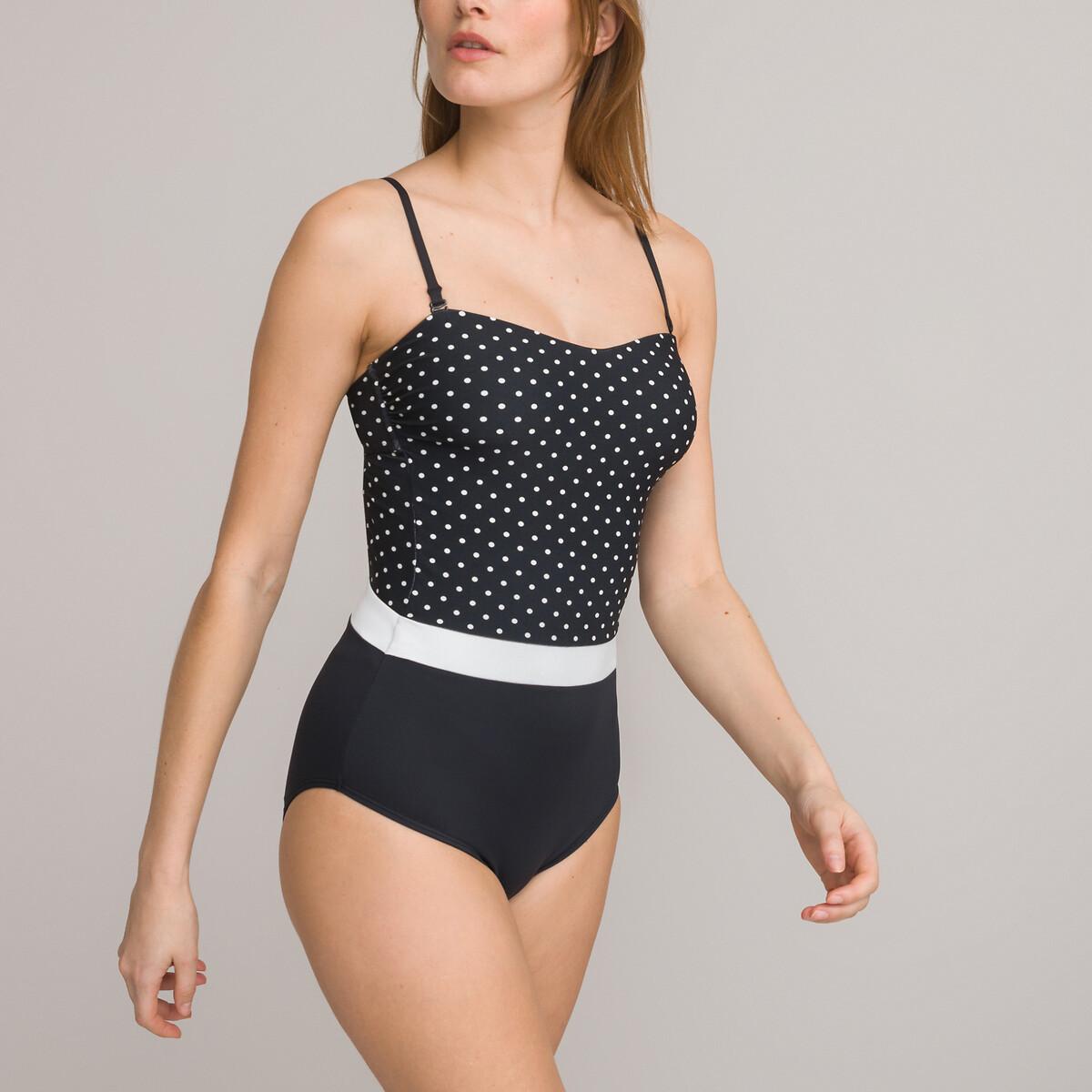 La Redoute Collections Bustier-Badeanzug mit Bauch-weg-Effekt