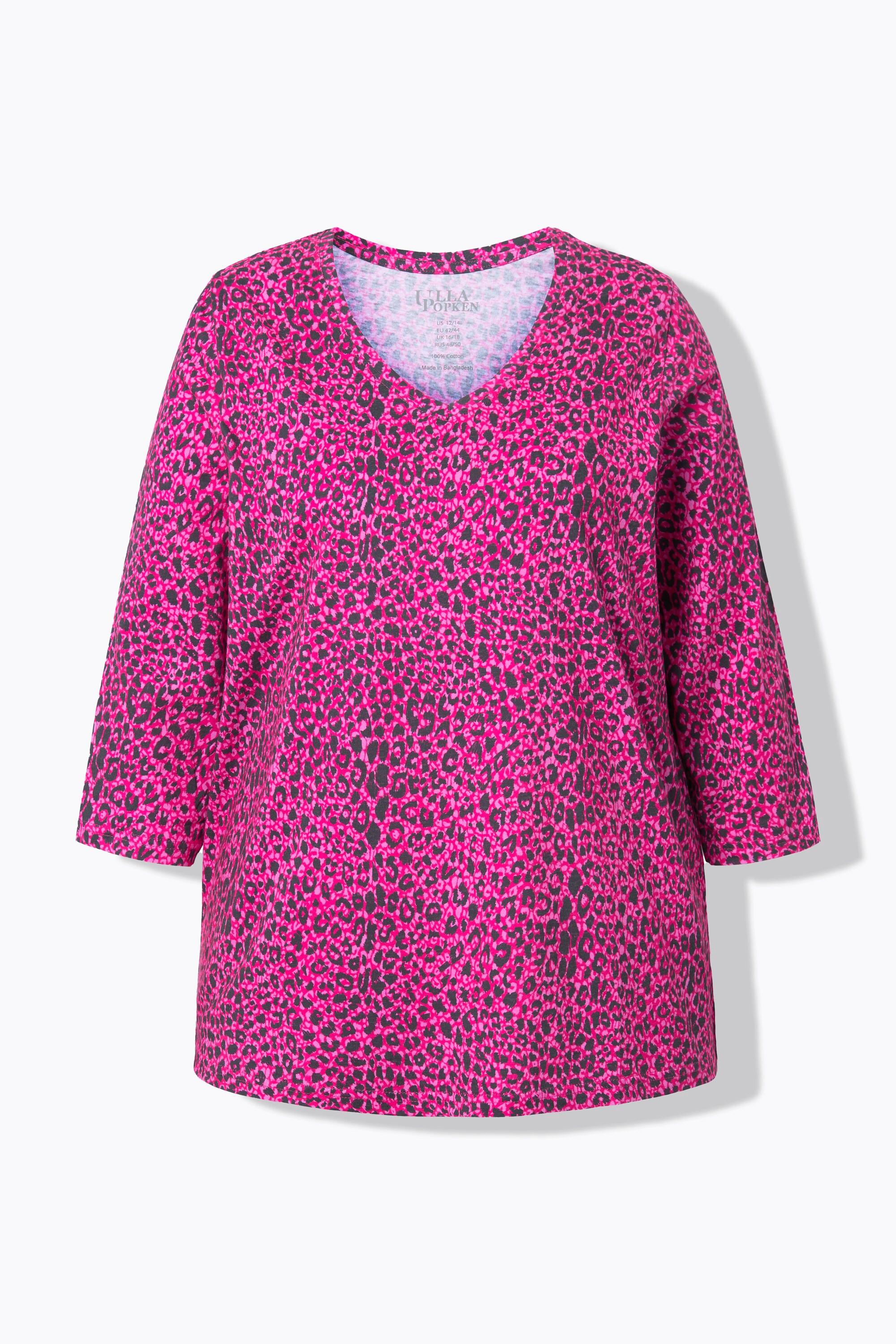 Ulla Popken Longshirt A-Linie V-Ausschnitt 3/4-Arm