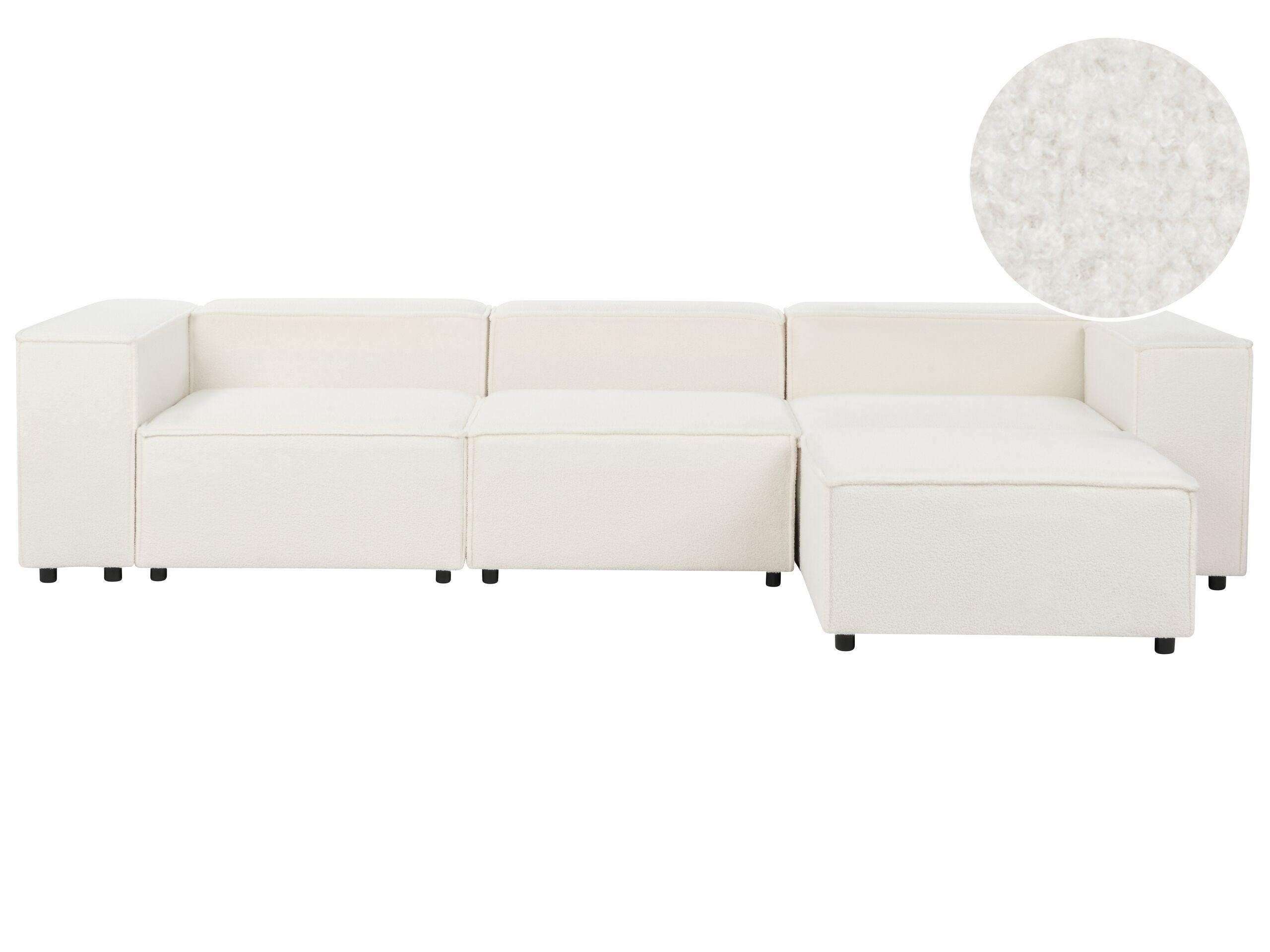 Beliani Sofa mit Ottomane aus Bouclé Modern APRICA
