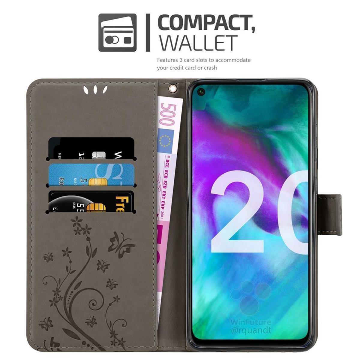 Cadorabo Hülle für Honor 20 20S Huawei NOVA 5T Blumen Design Magnetverschluss
