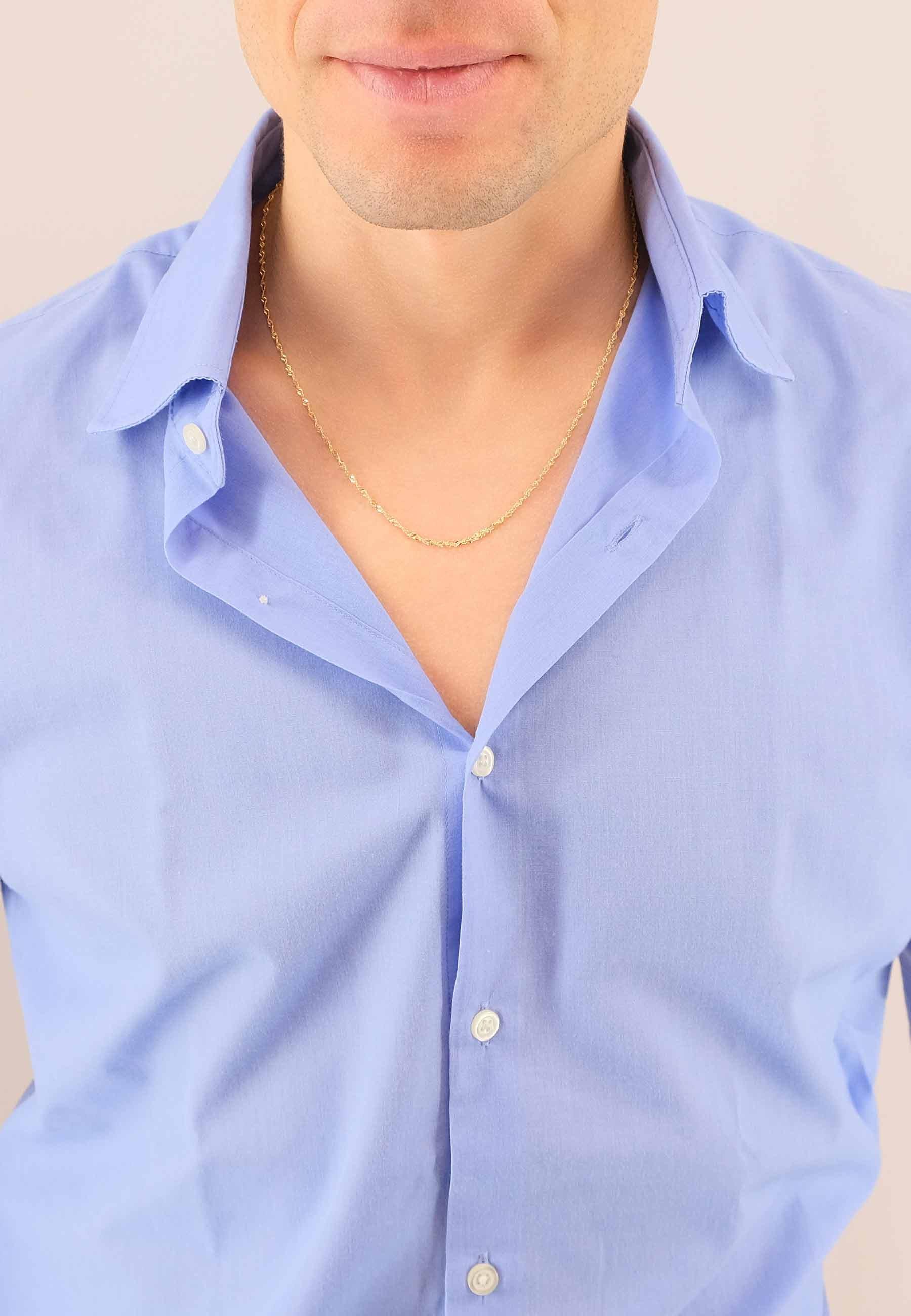 MUAU Schmuck Collier Singapur Gelbgold 750, 1.9mm, 42cm