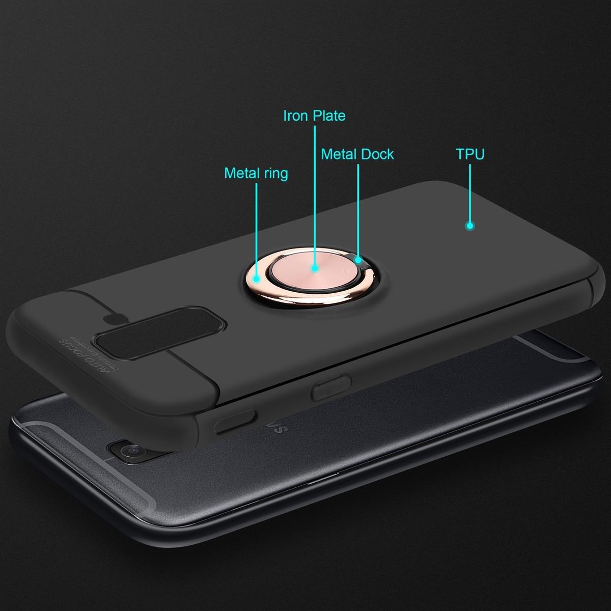 Cadorabo Hülle für Samsung Galaxy A6 PLUS 2018 Fokus Ring TPU Silikon
