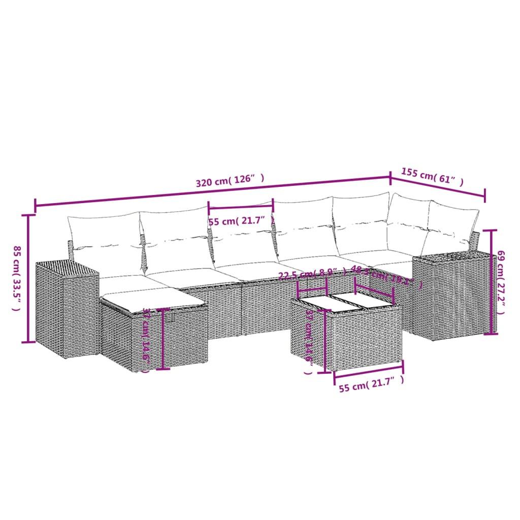 VidaXL Garten sofagarnitur poly-rattan