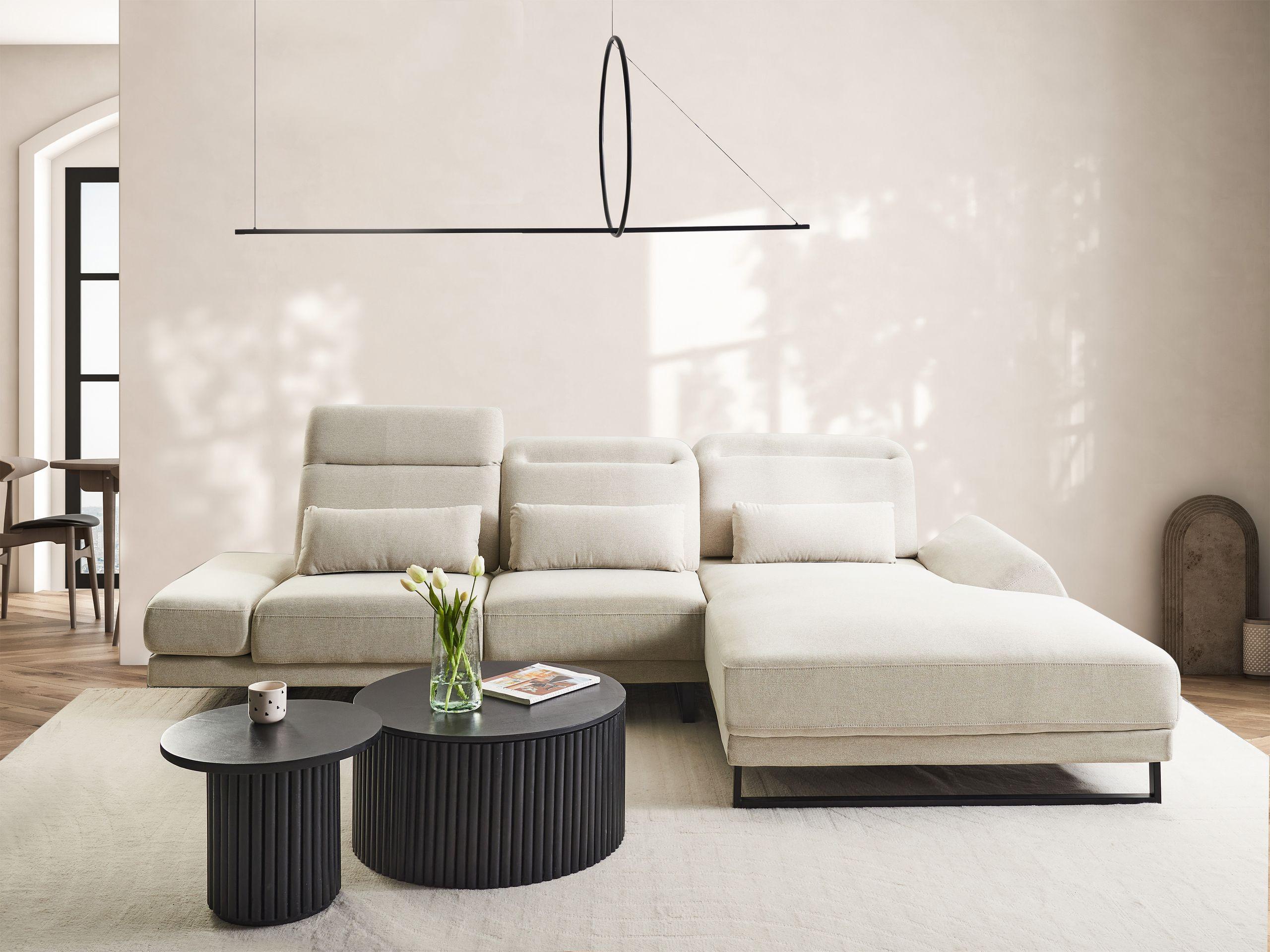 Beliani Linksseitiges Ecksofa aus Polyester Modern IKAST