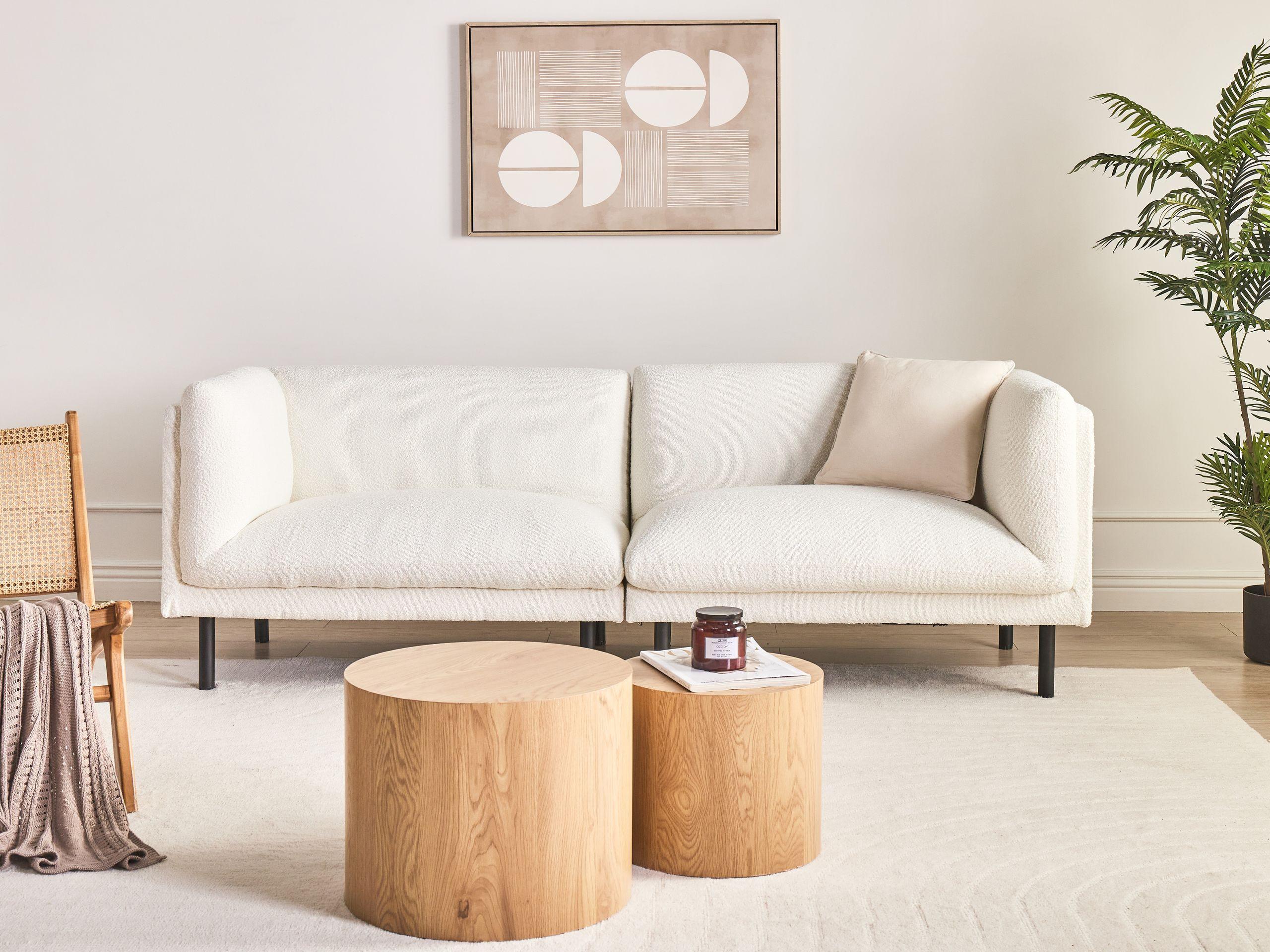 Beliani 3 Sitzer Sofa aus Bouclé Landhausstil VORGOD