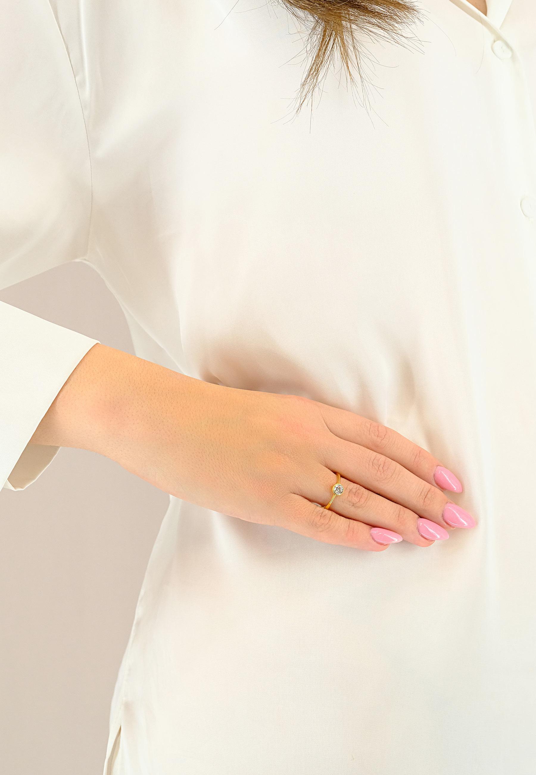 MUAU Schmuck Ring Gelbgold 750 Zirkonia