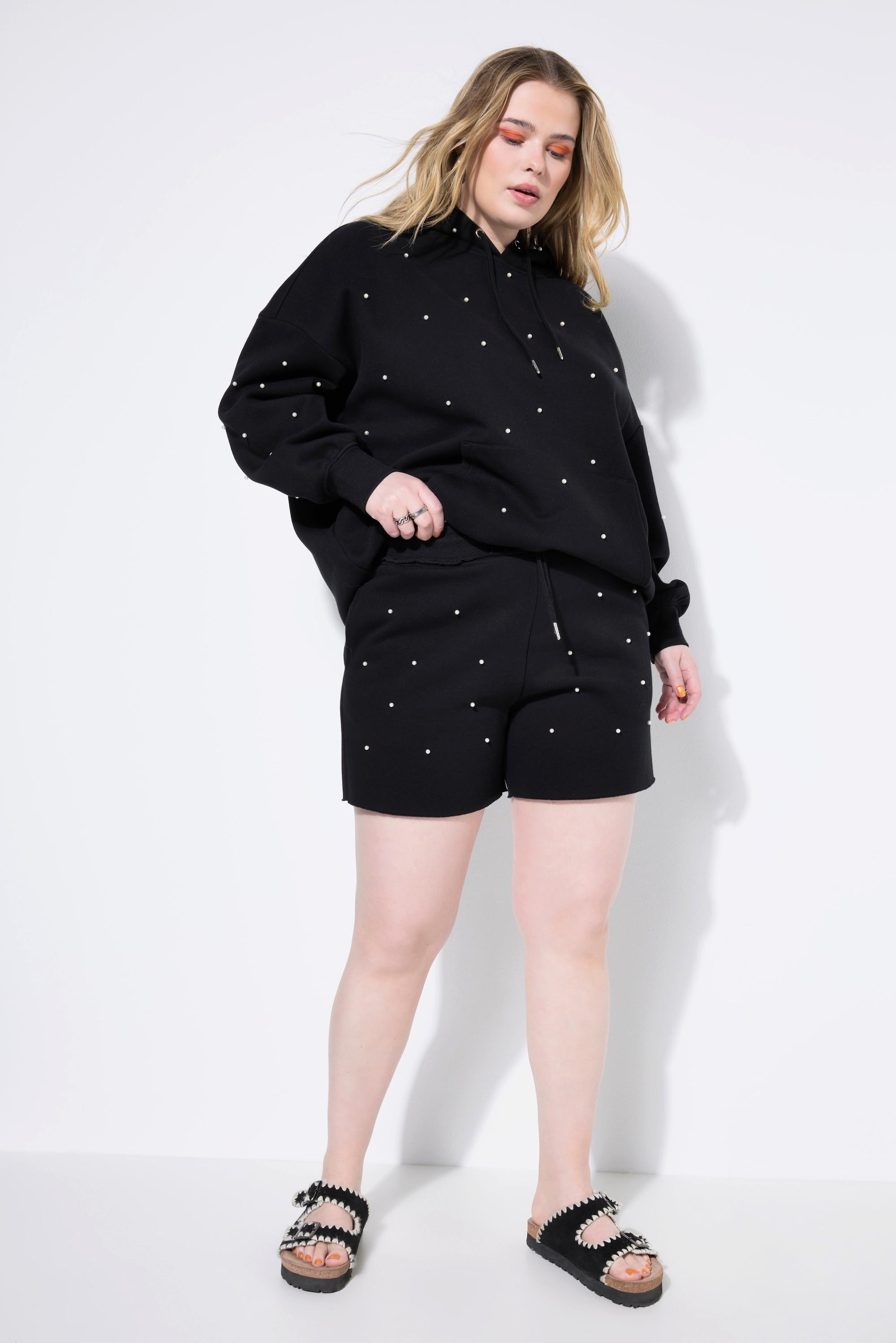 Studio Untold Shorts, Wide Legs, Sweat, Zierperlen