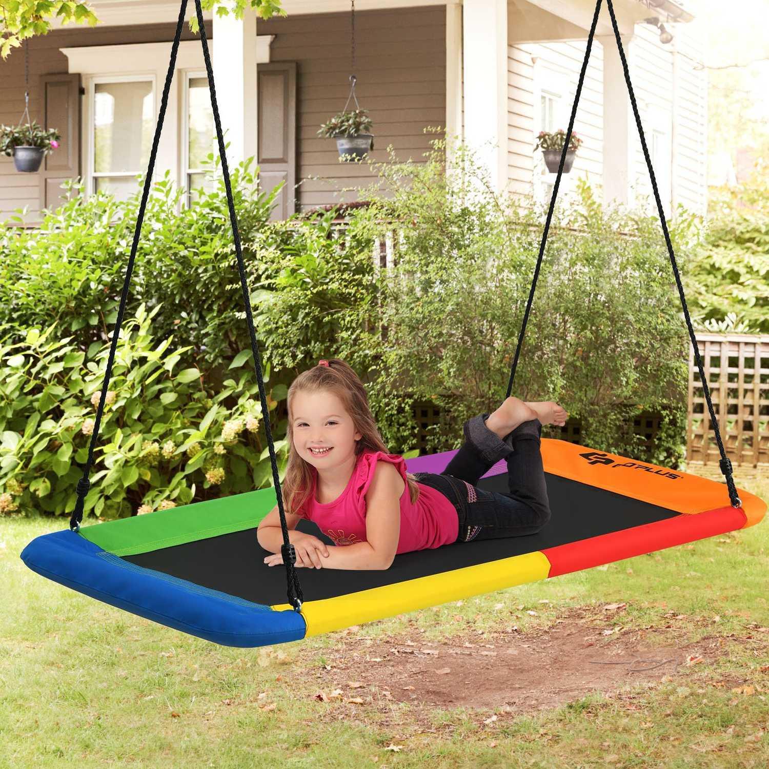 Northix 100-180cm Baumschaukel, Schaukel für Kinder Nestschaukel Baumschaukel mit verstellbaren Seilen Bunt