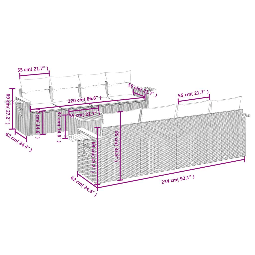 VidaXL Garten sofagarnitur poly-rattan
