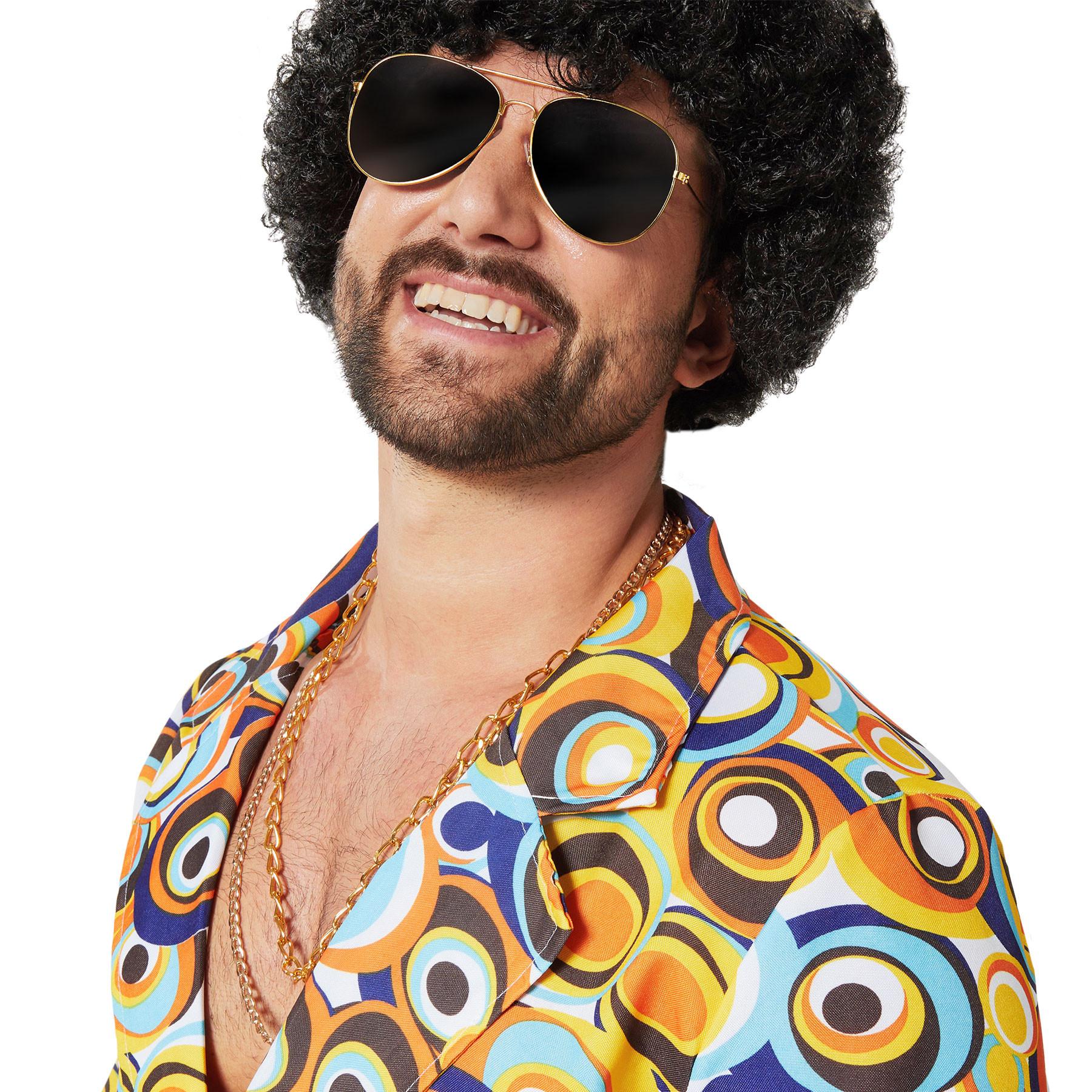 Tectake kostüm 70er Jahre Disco Retro-Kreis-Muster