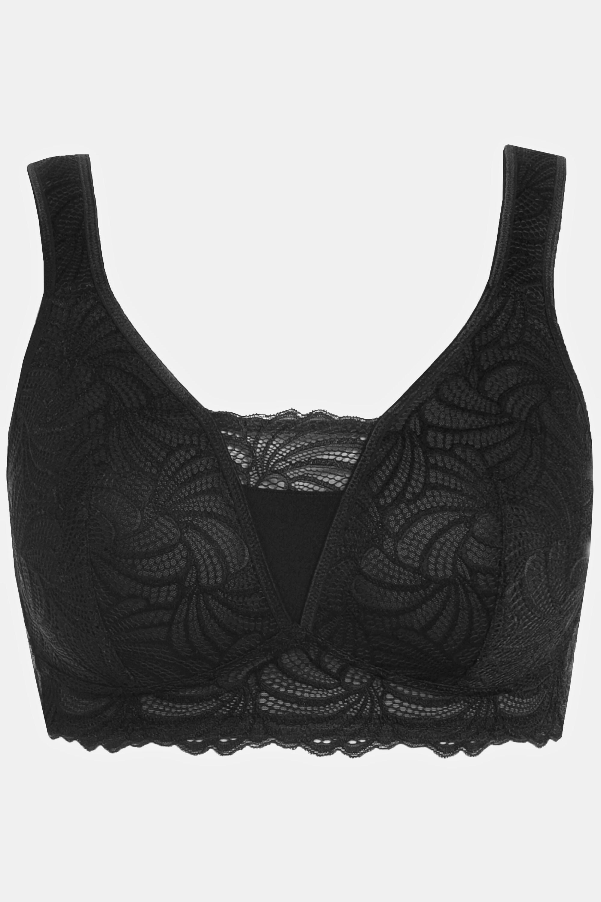 Ulla Popken Bralette, Spitze, ohne Bügel, Cup B - F