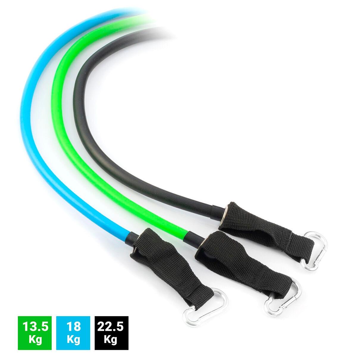 InnovaGoods Satz regulierbaren Stretchbändern mit Accessoires und Übungsleitfaden Tribainer InnovaGoods (3er Pack)
