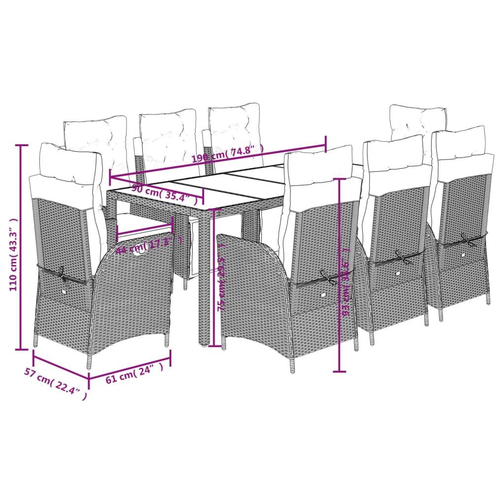 VidaXL Garten essgruppe poly-rattan
