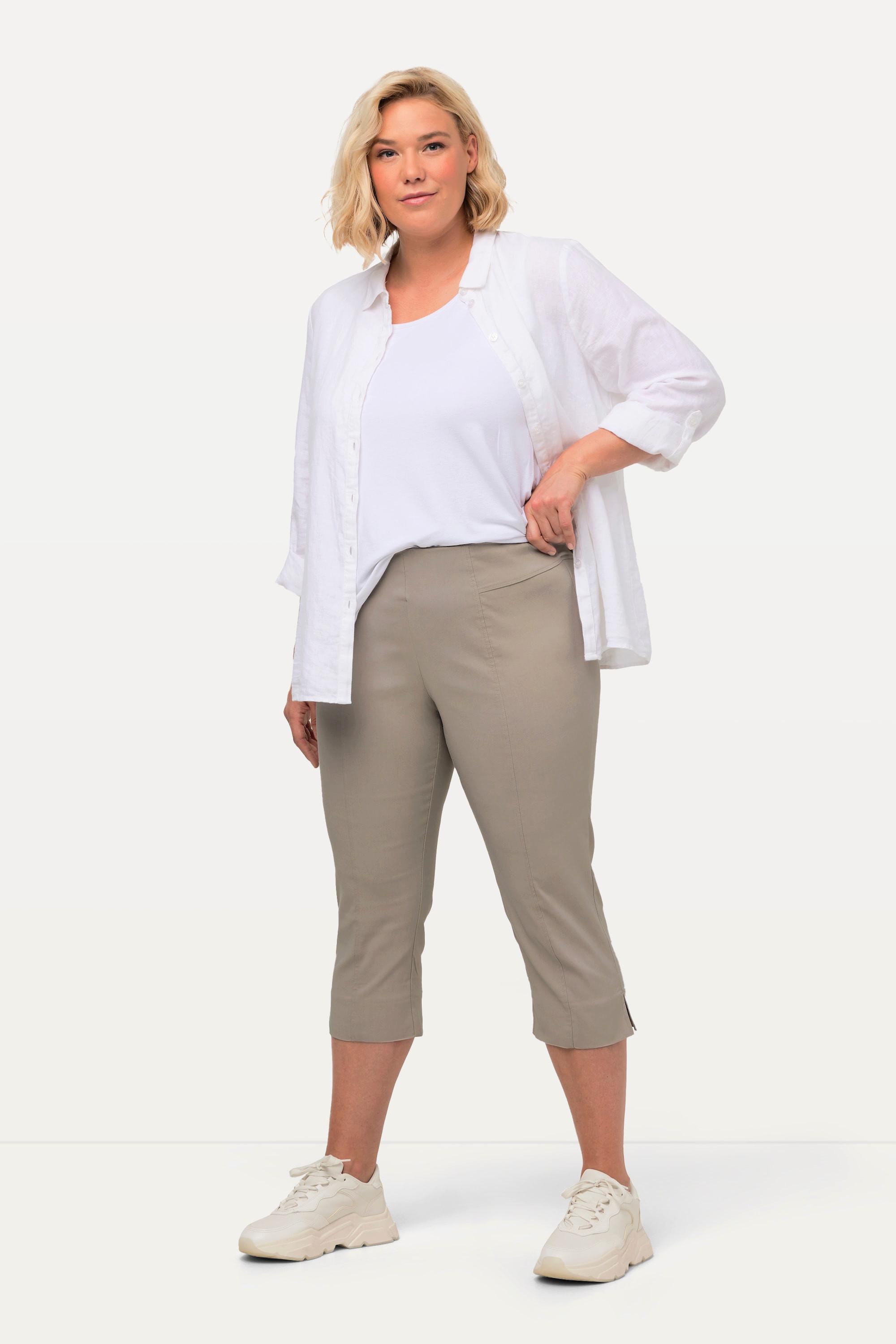 Ulla Popken Bengalin Capri hochelastisch knitterarm Gummibund