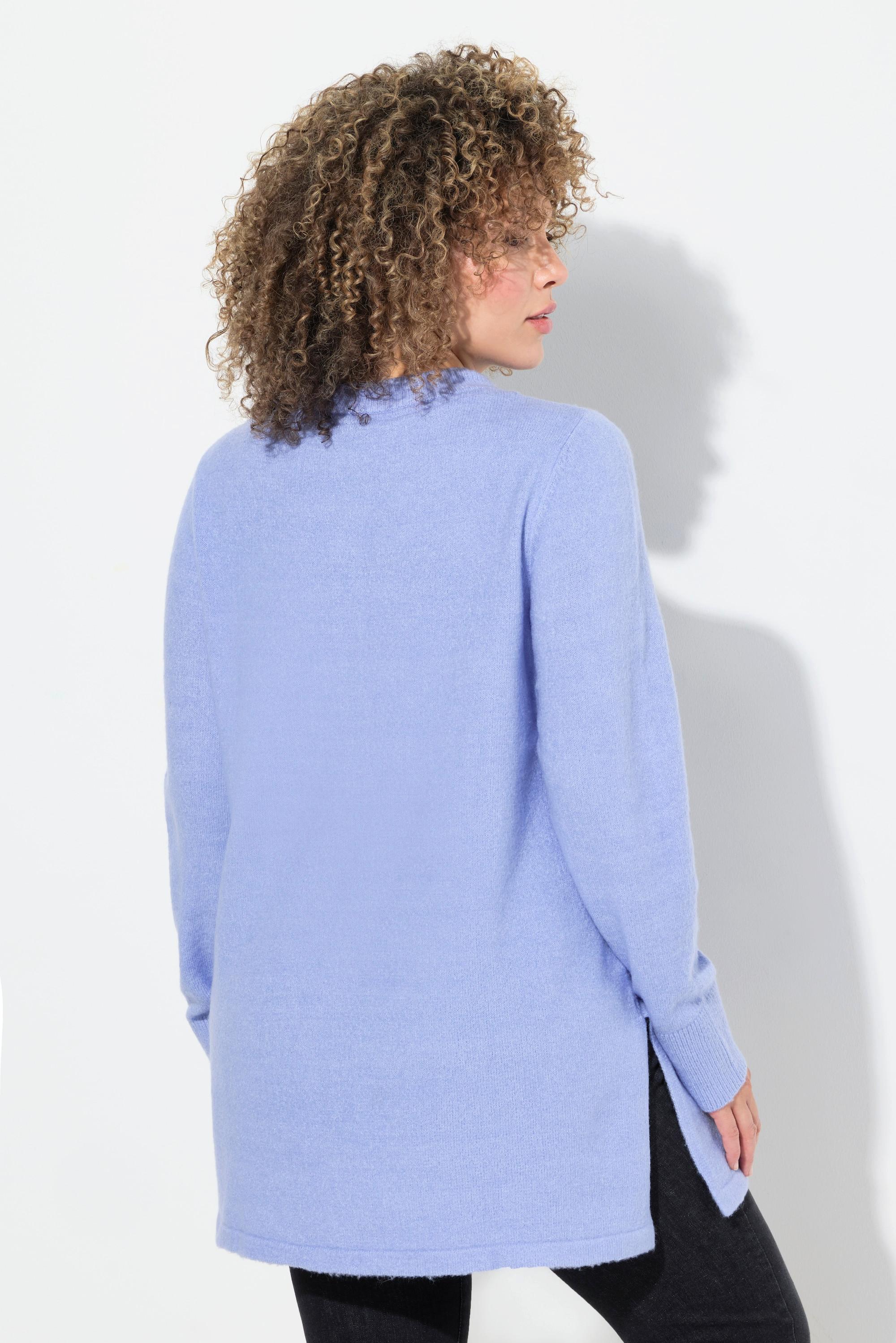 Ulla Popken Pullover, Stehkragen, Kordel, Taschen, Langarm