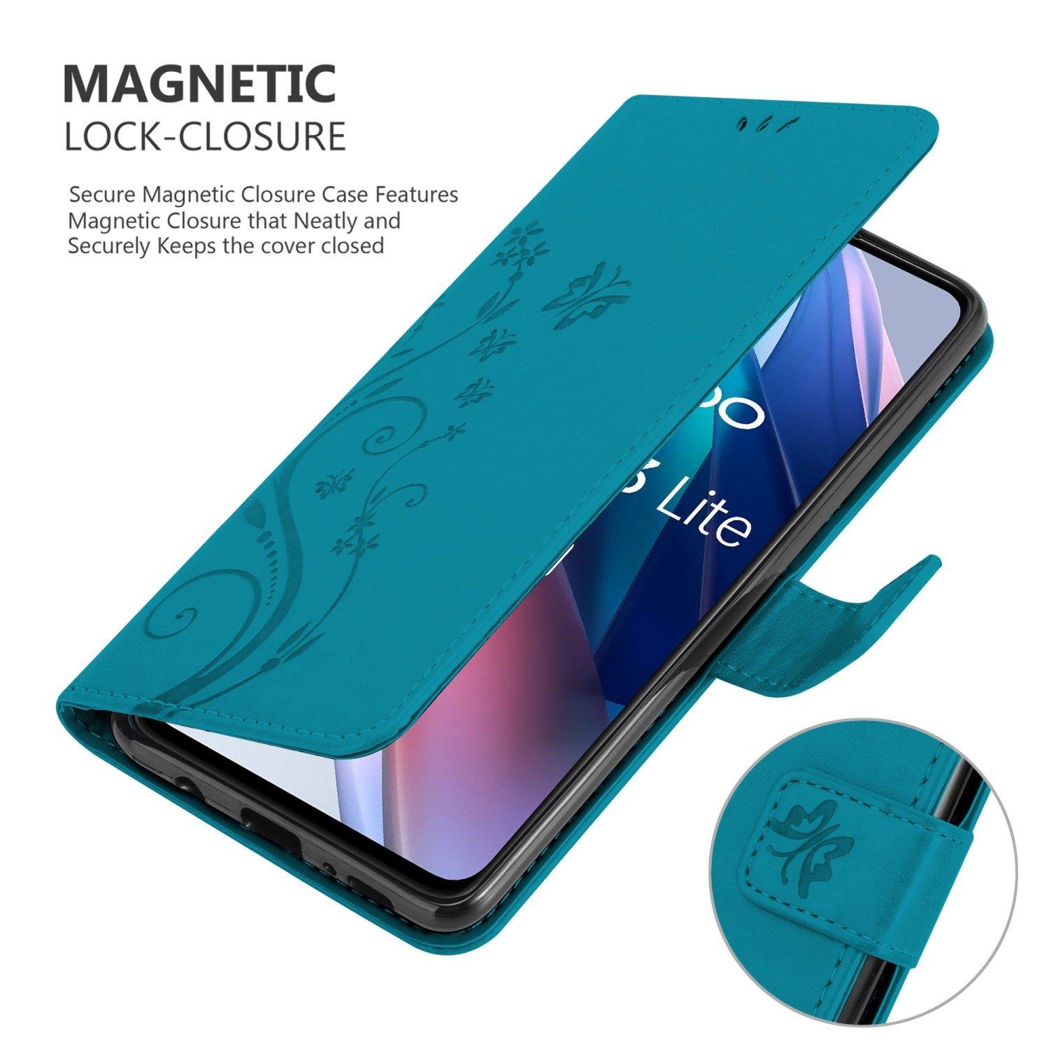Cadorabo Hülle für Oppo FIND X3 LITE Blumen Design Magnetverschluss