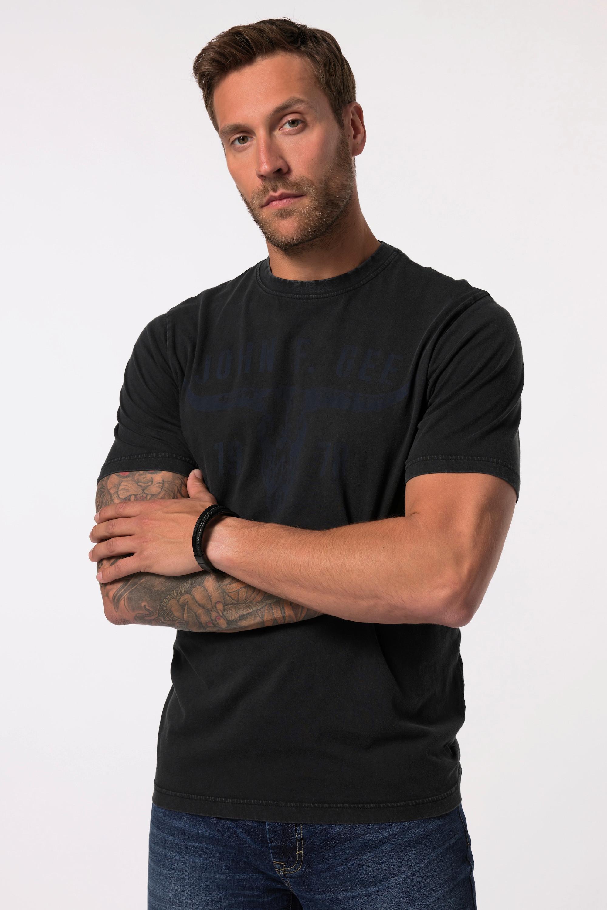 JP1880 Halbarm Brustprint Vintage Look T-Shirt