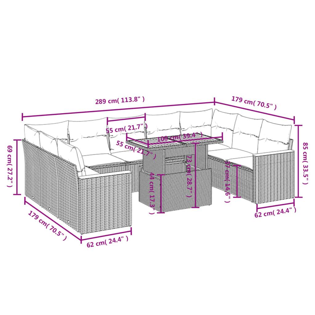 VidaXL Garten sofagarnitur poly-rattan