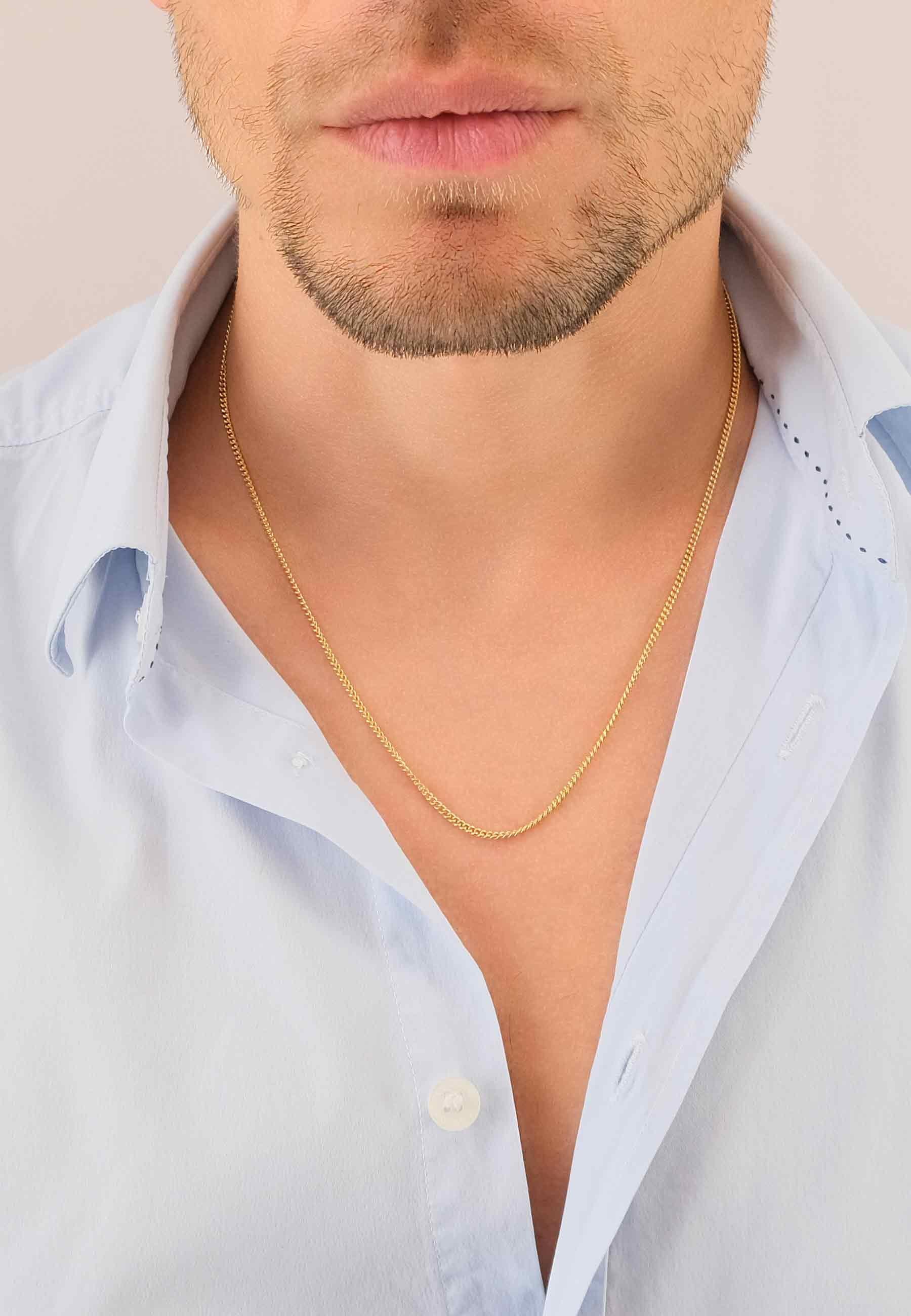 MUAU Schmuck Collier Rundpanzer Gelbgold 750, 2.1mm, 45cm