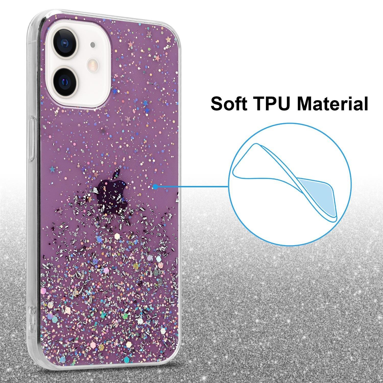 Cadorabo Hülle für Apple iPhone 12 MINI TPU Silikon mit funkelnden Glitter