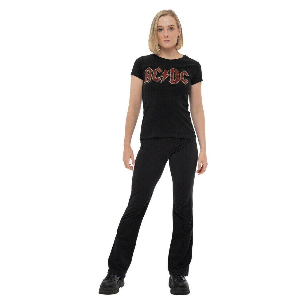 AC/DC ACDC Logo T-Shirt mit Strasssteinen