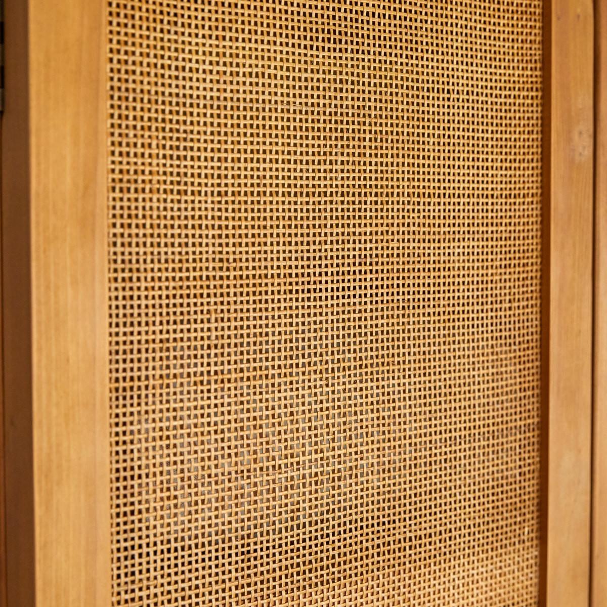 Tikamoon Kinderschrank aus Pinie und Rattangeflecht Ninon