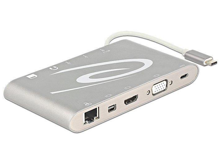 DeLock 87298 Schnittstellen-Hub USB 3.2 Gen 1 (3.1 Gen 1) Type-C 1000 Mbit/s Silber