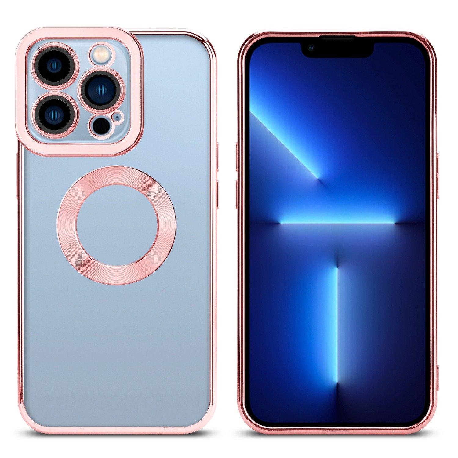 Cadorabo Hülle für Apple iPhone 13 PRO MAX mit Chrome Applikation