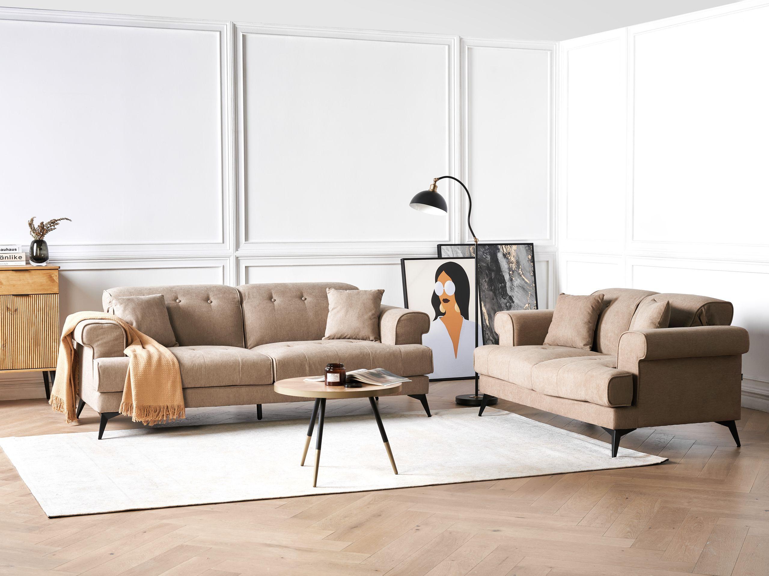 Beliani 3 Sitzer Sofa aus Polyester Minimalistisch SKIVE