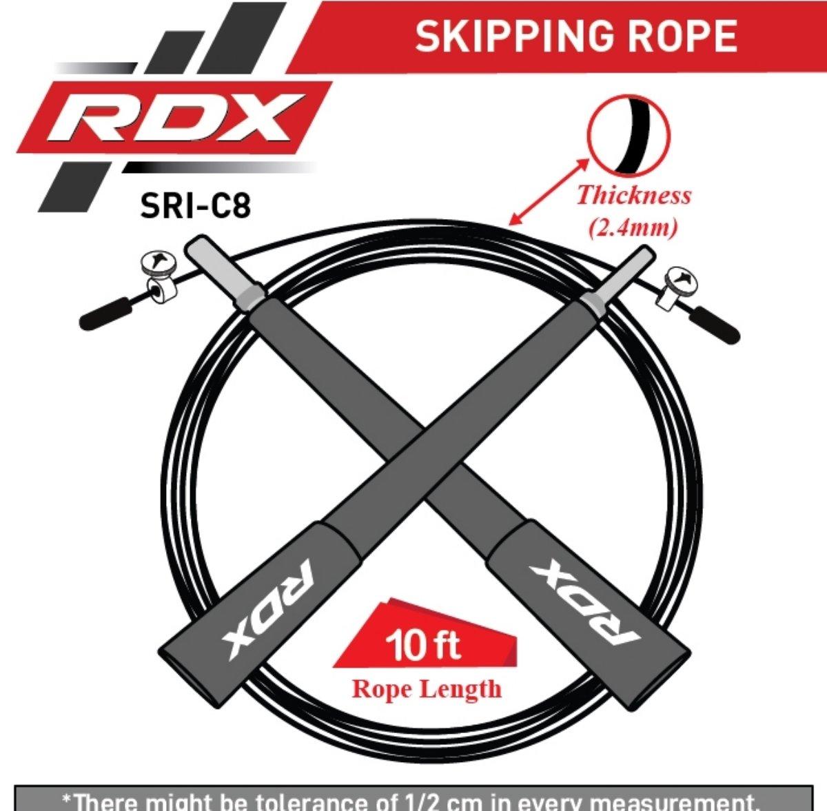 RDX SPORTS RDX C8 Verstellbar Springseil mit PVC Ummantelung