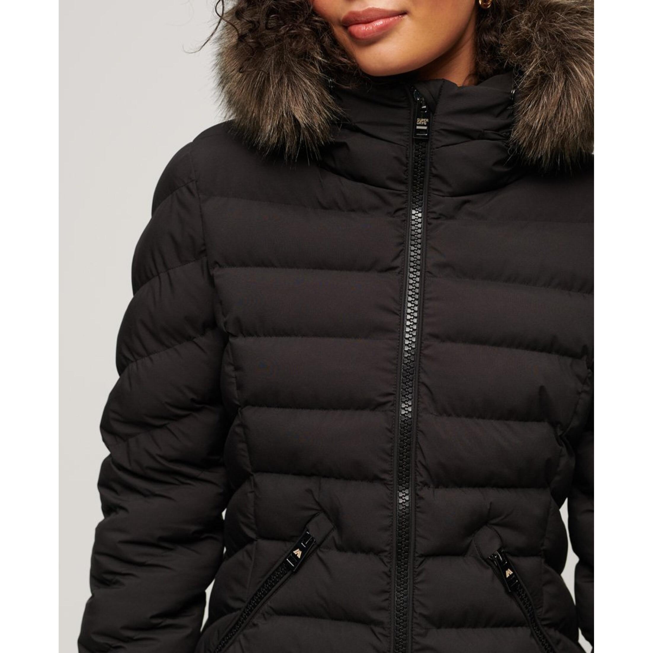 Superdry daunenjacke mid damen uperdry fuji faux fur