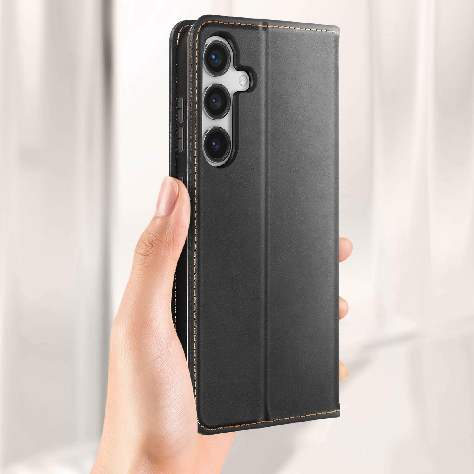 Avizar Samsung Galaxy S24 Wallet Hülle Schwarz