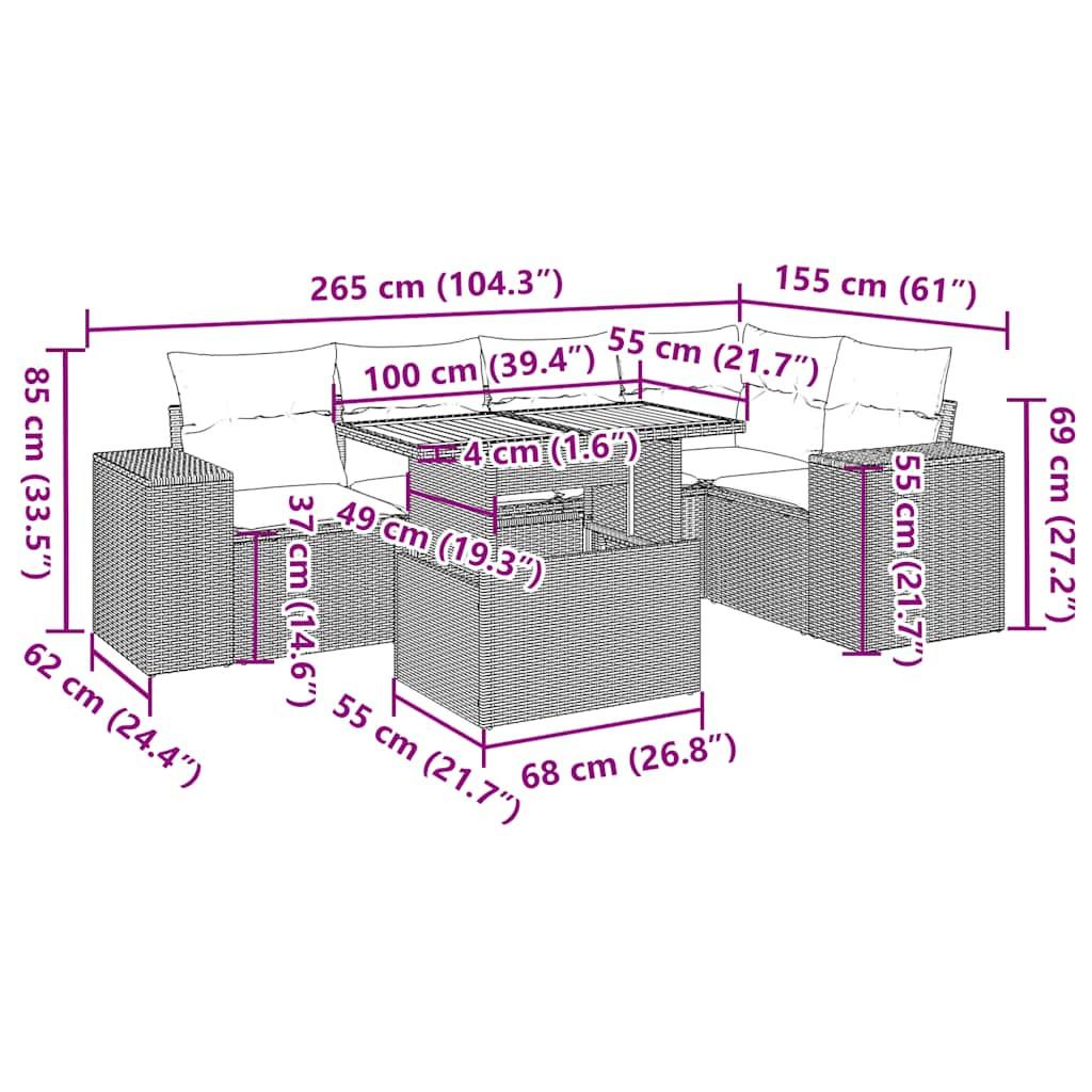 VidaXL Garten sofagarnitur poly-rattan