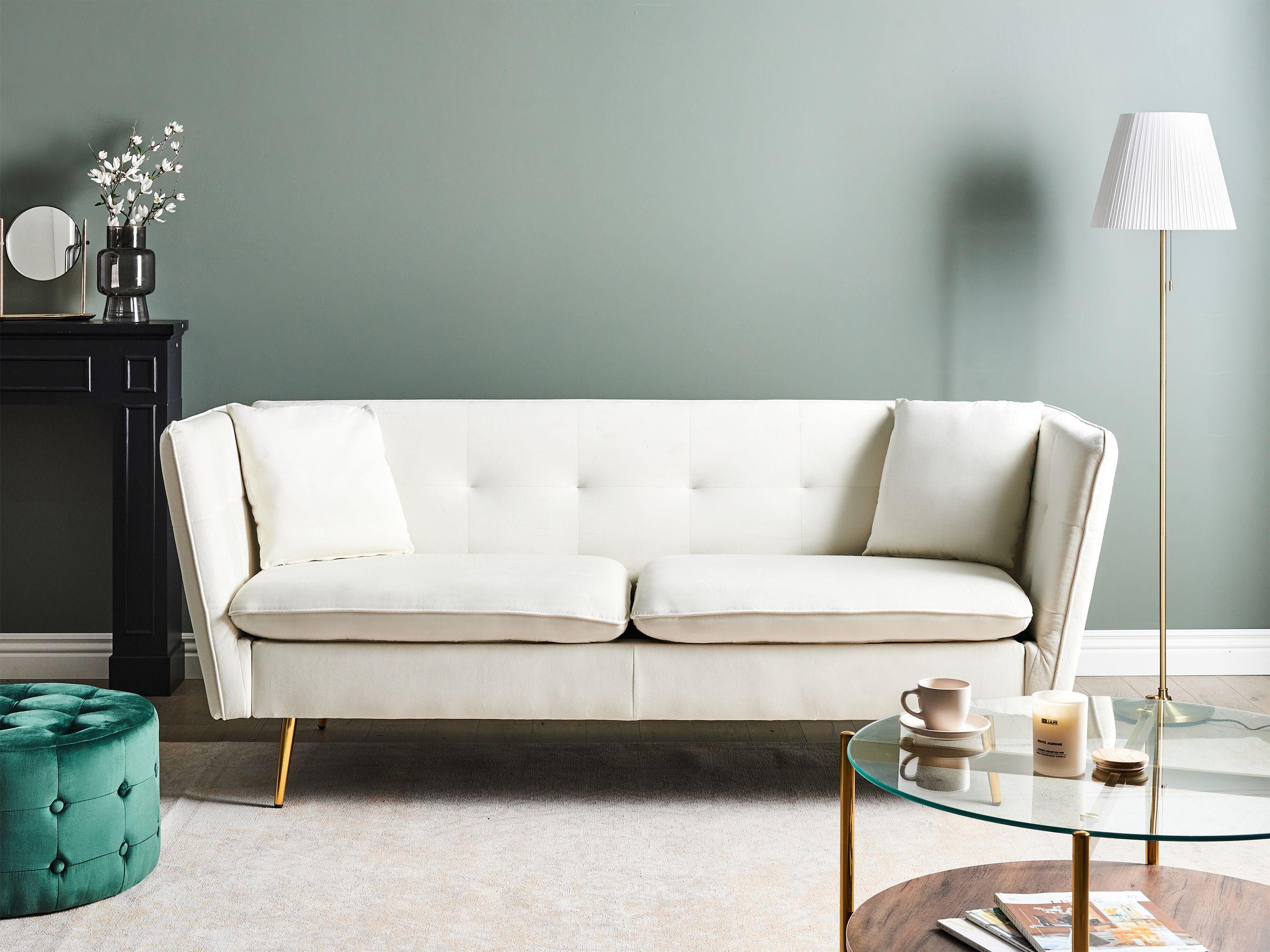 Beliani 3 Sitzer Sofa aus Samtstoff Glamourös FREDERICA