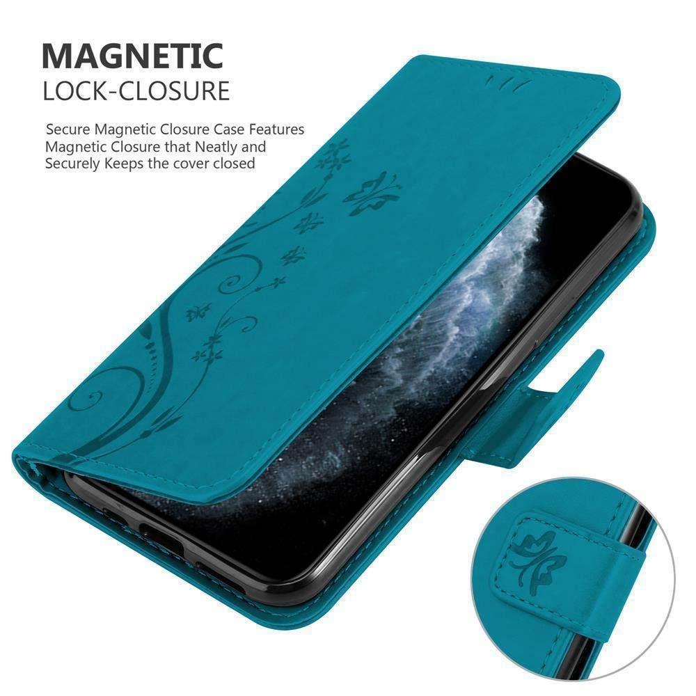 Cadorabo Hülle für Apple iPhone 11 PRO MAX Blumen Design Magnetverschluss