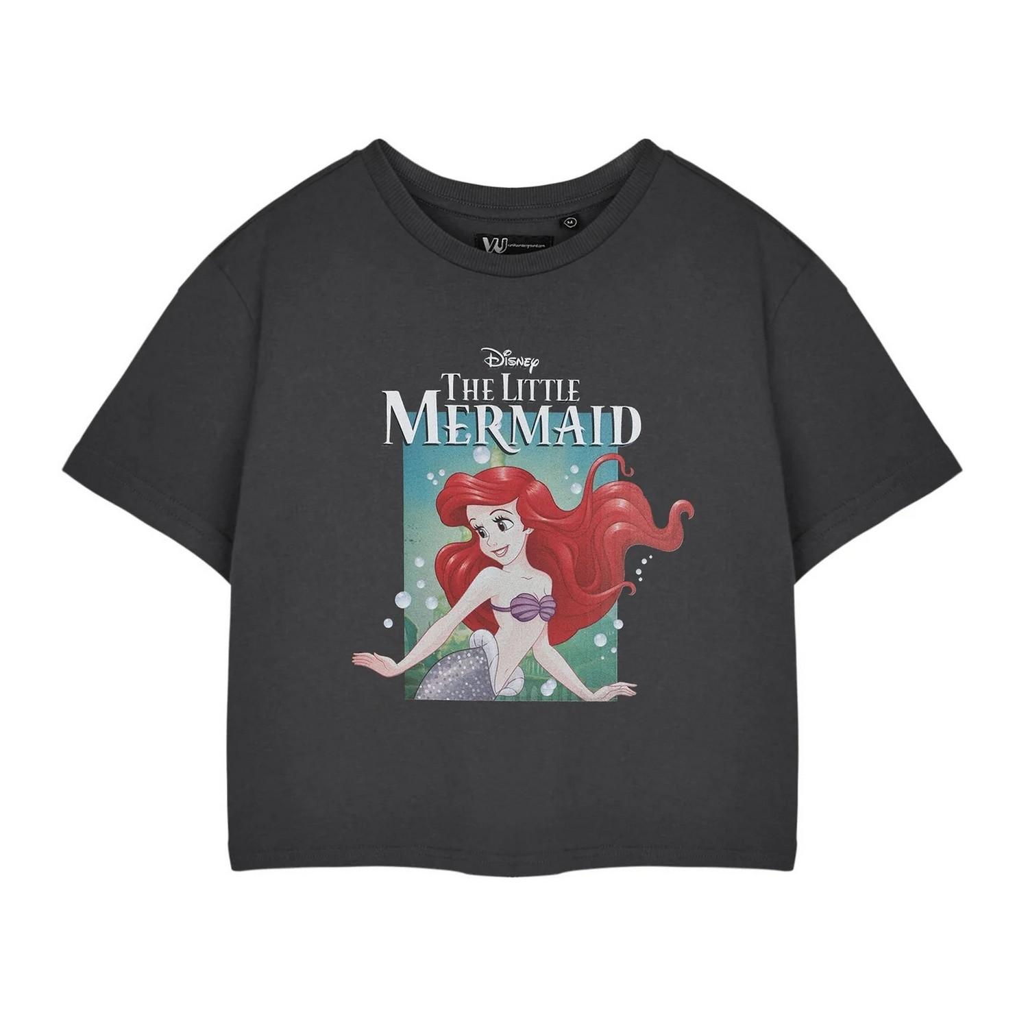 The Little Mermaid The Little Mermaid Blasen Logo Print Kurzarm Crop Top