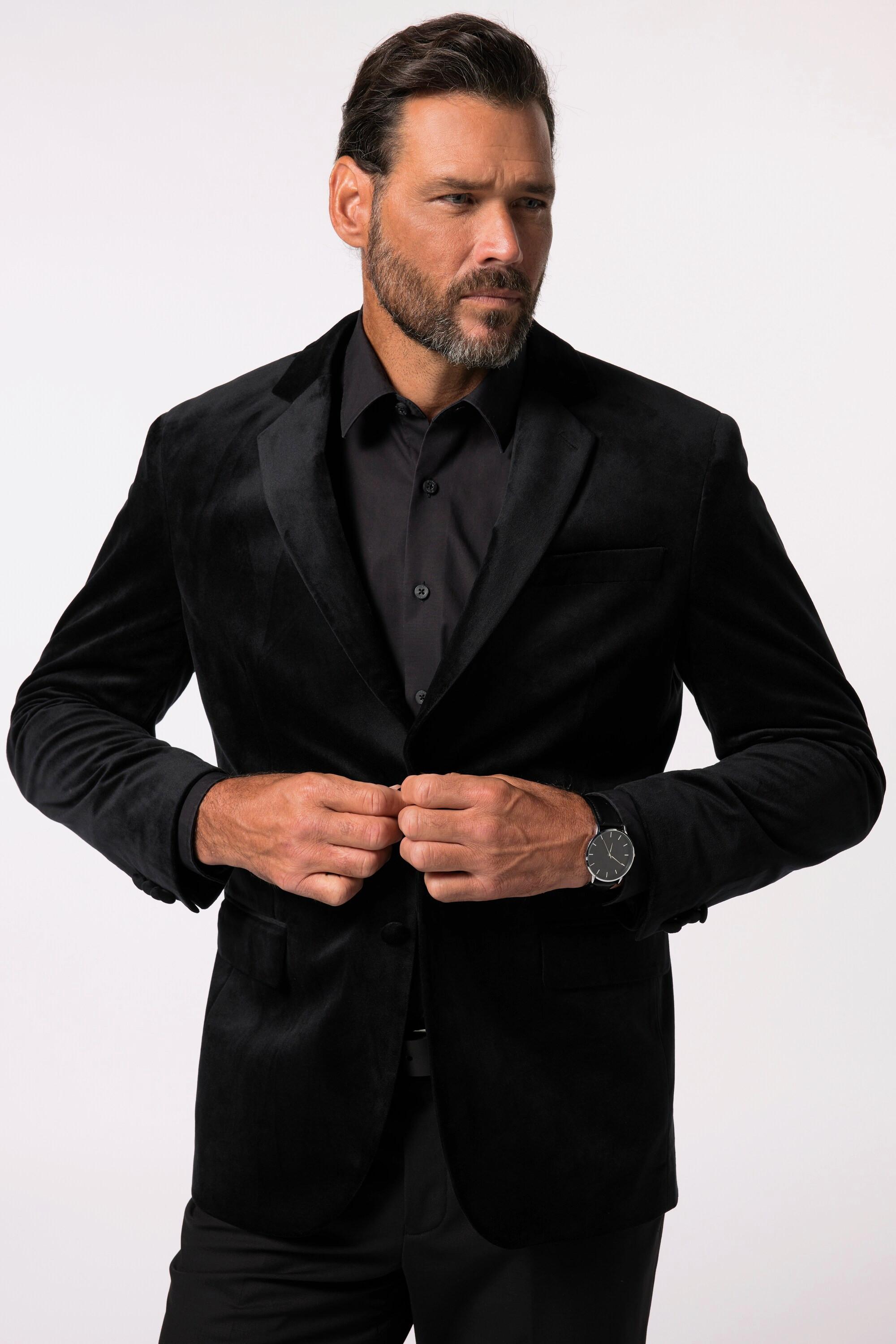 JP1880 Samt Blazer mit Reverskragen und Knopfverschluss