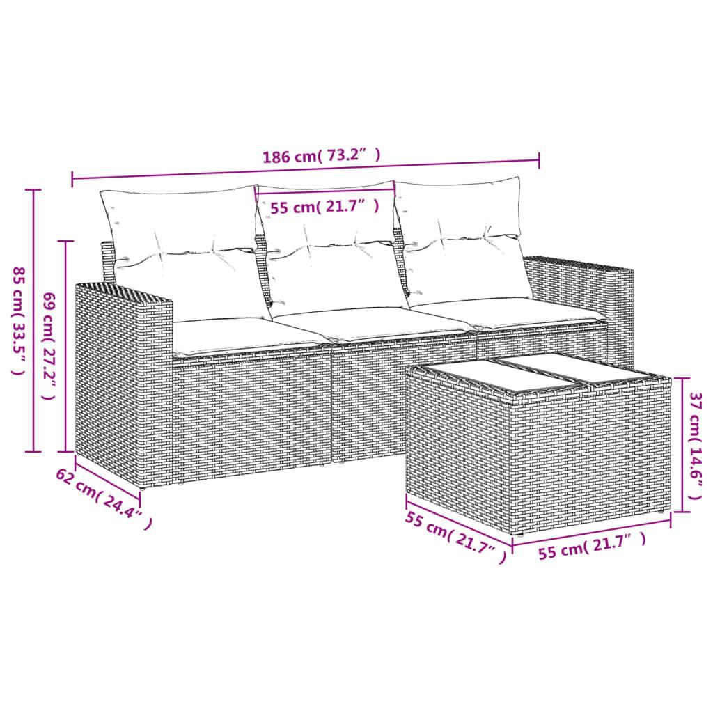 VidaXL Garten sofagarnitur poly-rattan