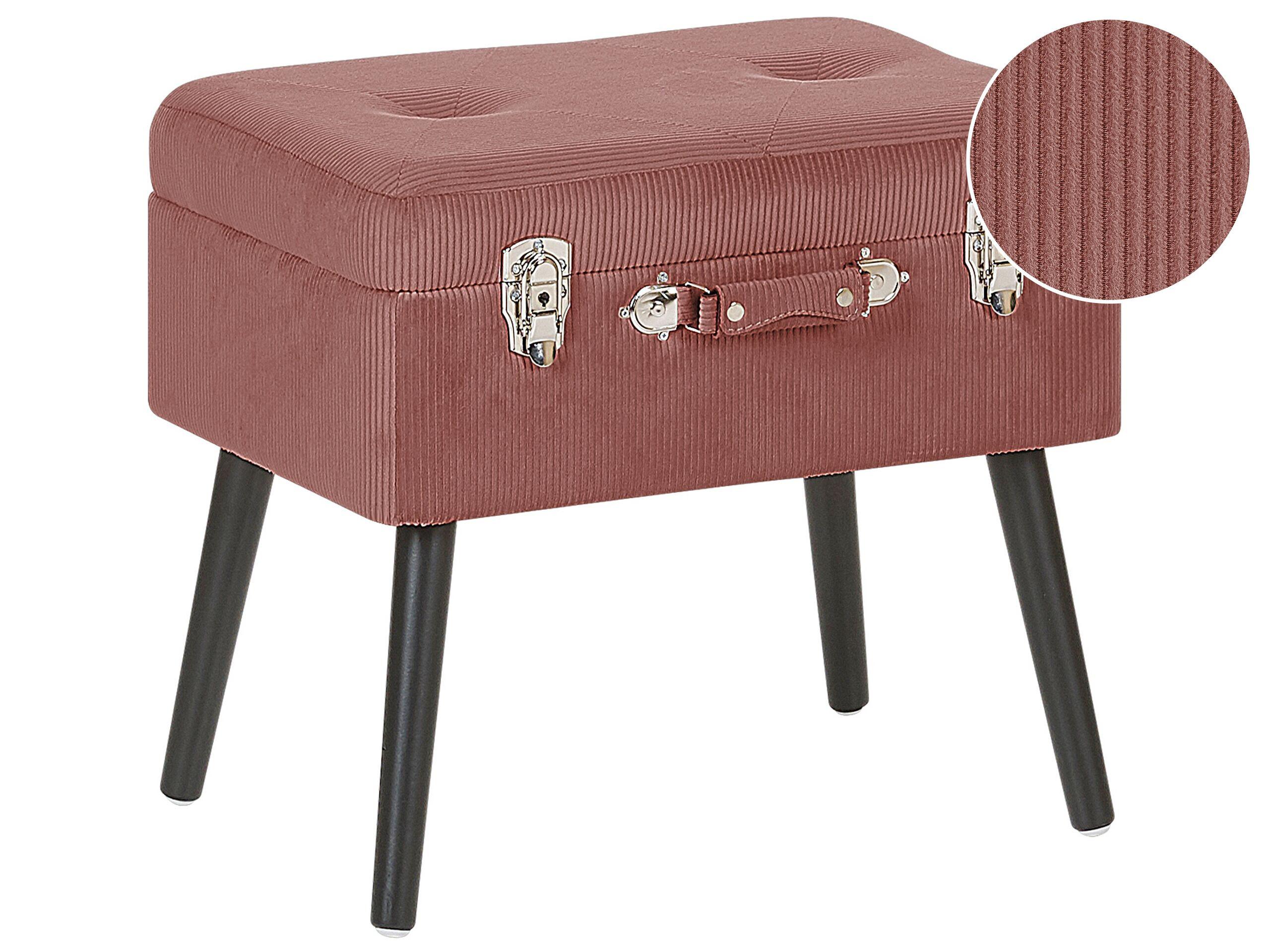Beliani Hocker mit Stauraum aus Cord Retro MALLARD