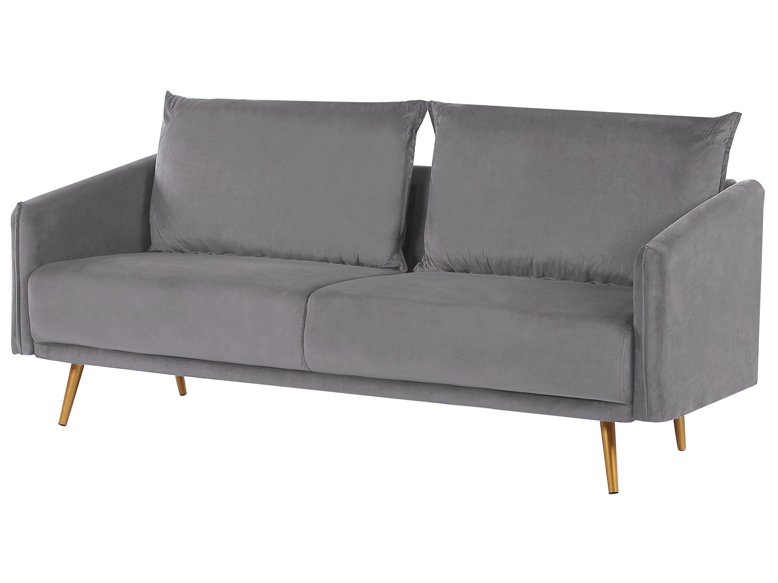Beliani 3 Sitzer Sofa aus Samtstoff Glamourös MAURA