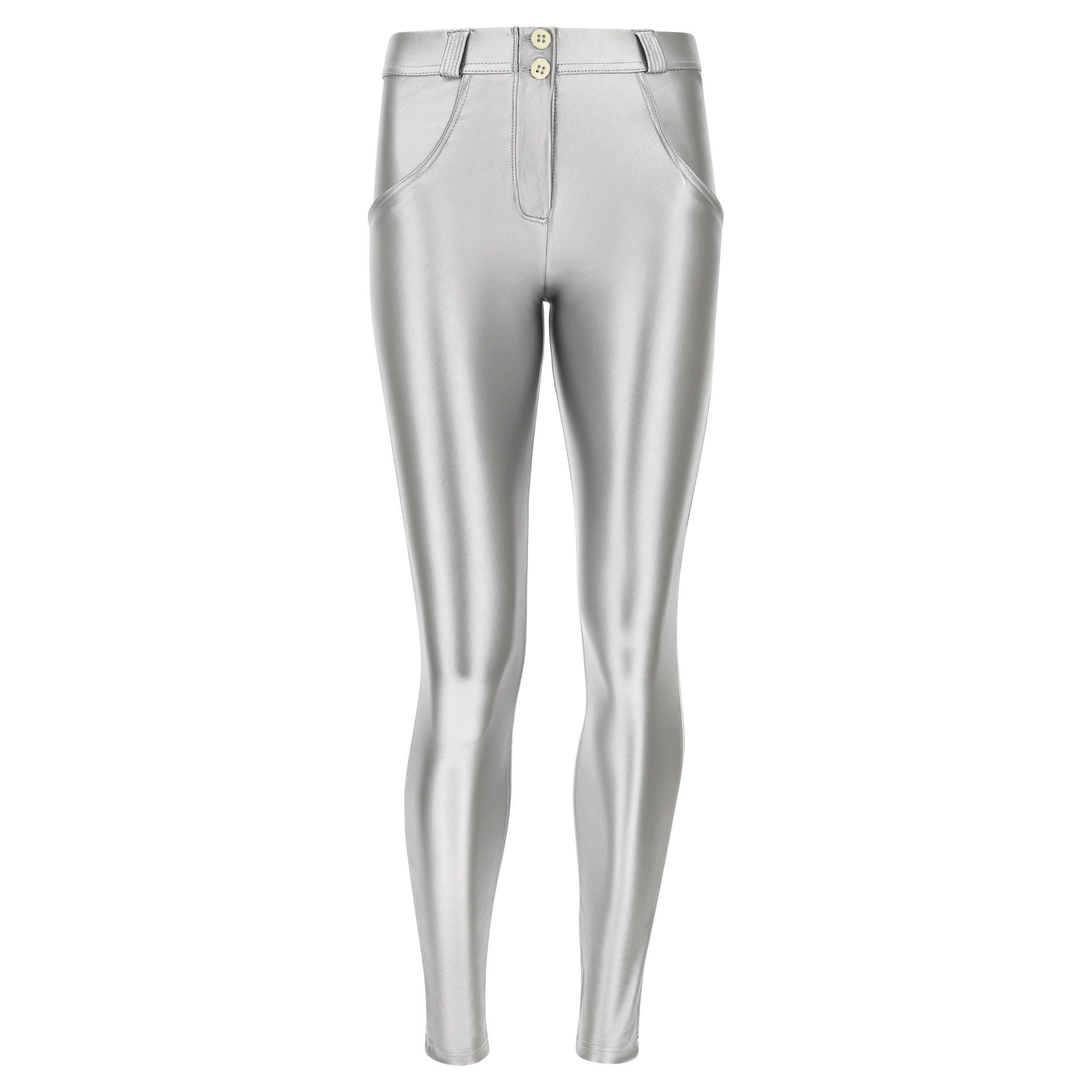 FREDDY WR.UP Superskinny Hose mit mittlerem Bund und Metallic-Effekt
