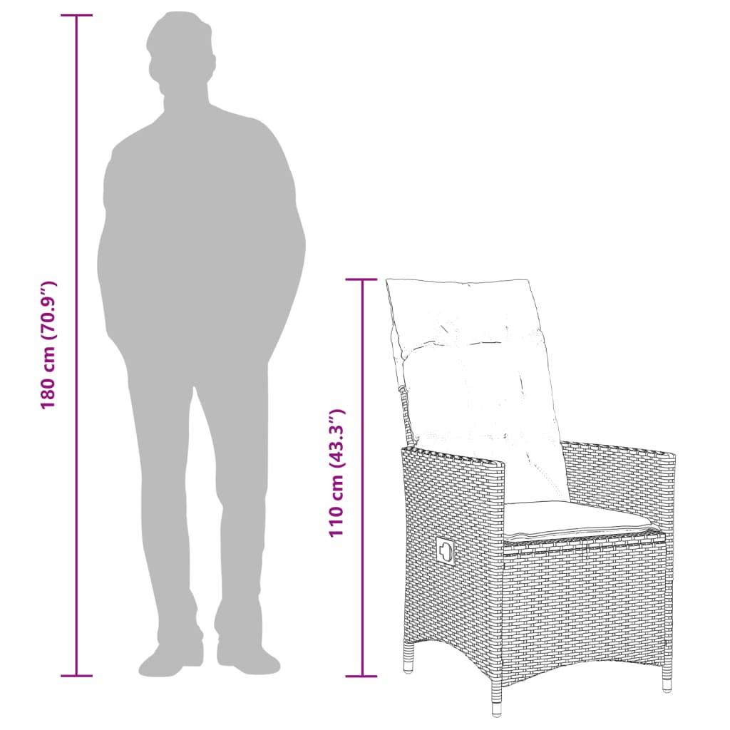 VidaXL Gartensessel verstellbar poly-rattan