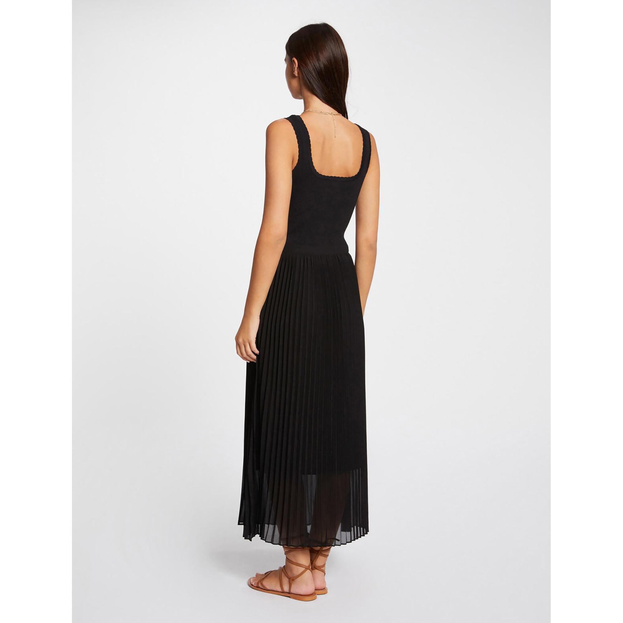 MORGAN Strickkleid Ärmellos V-Ausschnitt Midi