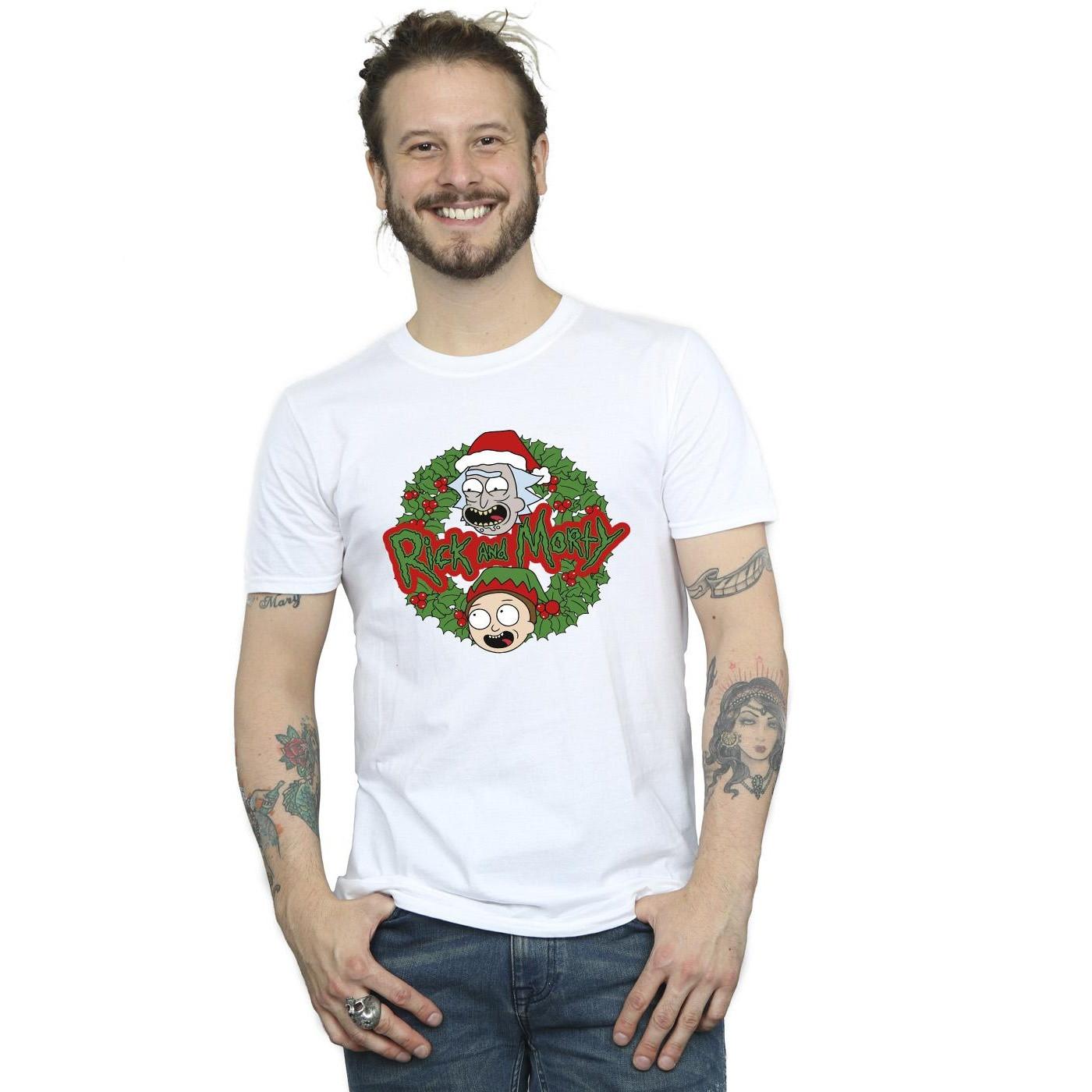 Rick And Morty Rick and Morty Christmas Wreath T-Shirt
