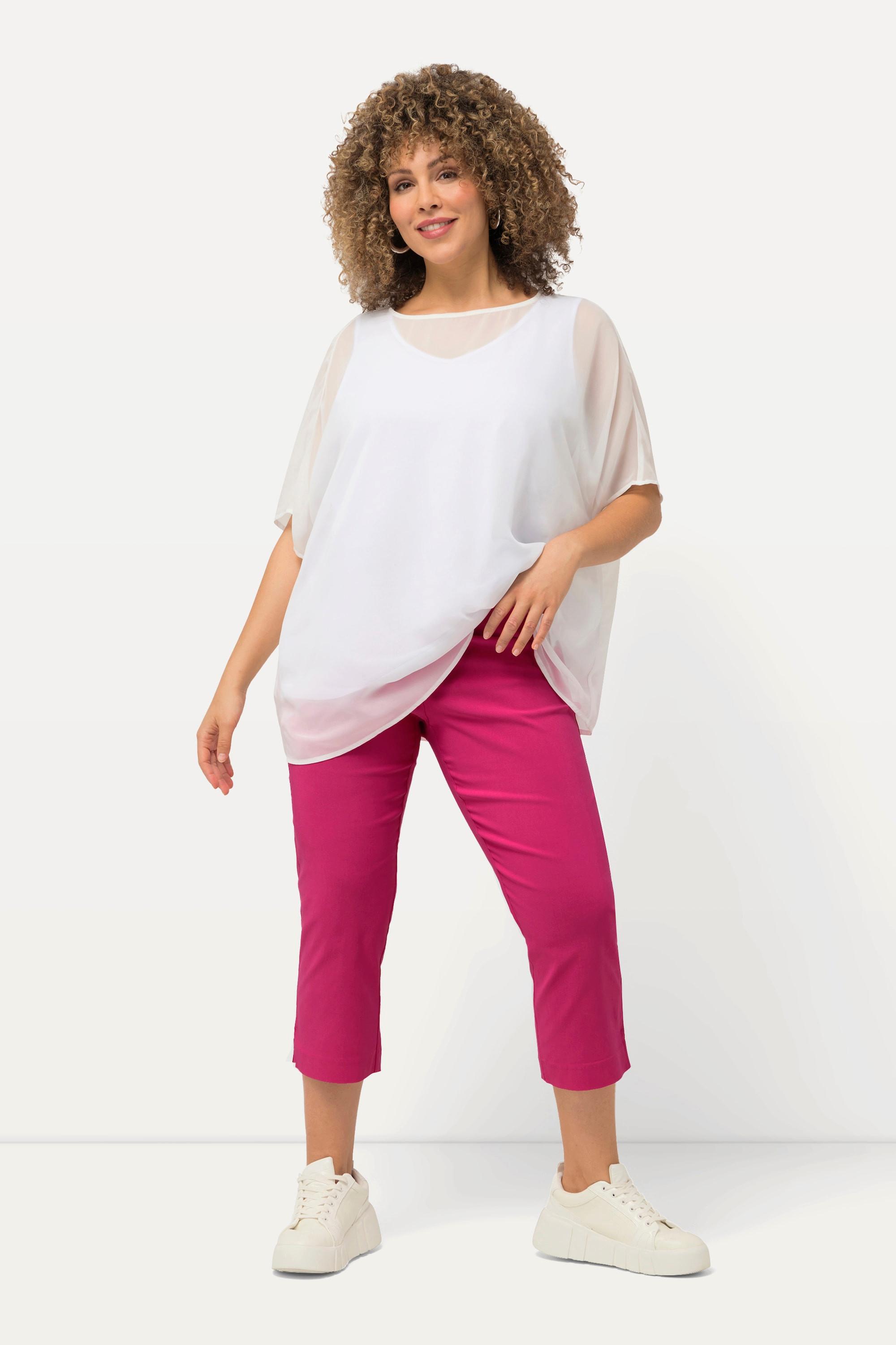 Ulla Popken Bengalinhose wadenlang mit Elastikbund
